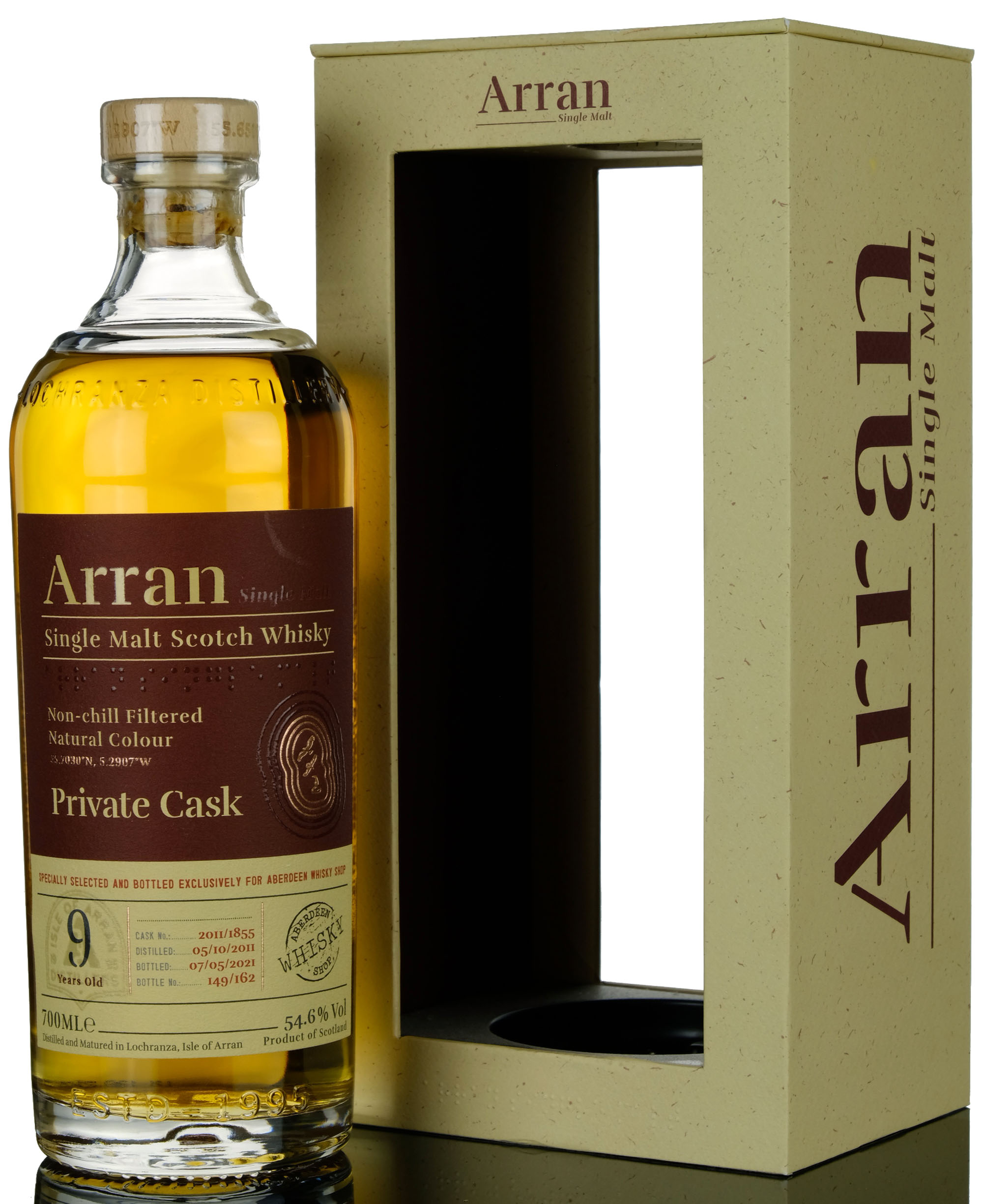 Arran 20112021 9 Private Cask For Aberdeen Whisky Shop Single Cask 1855
