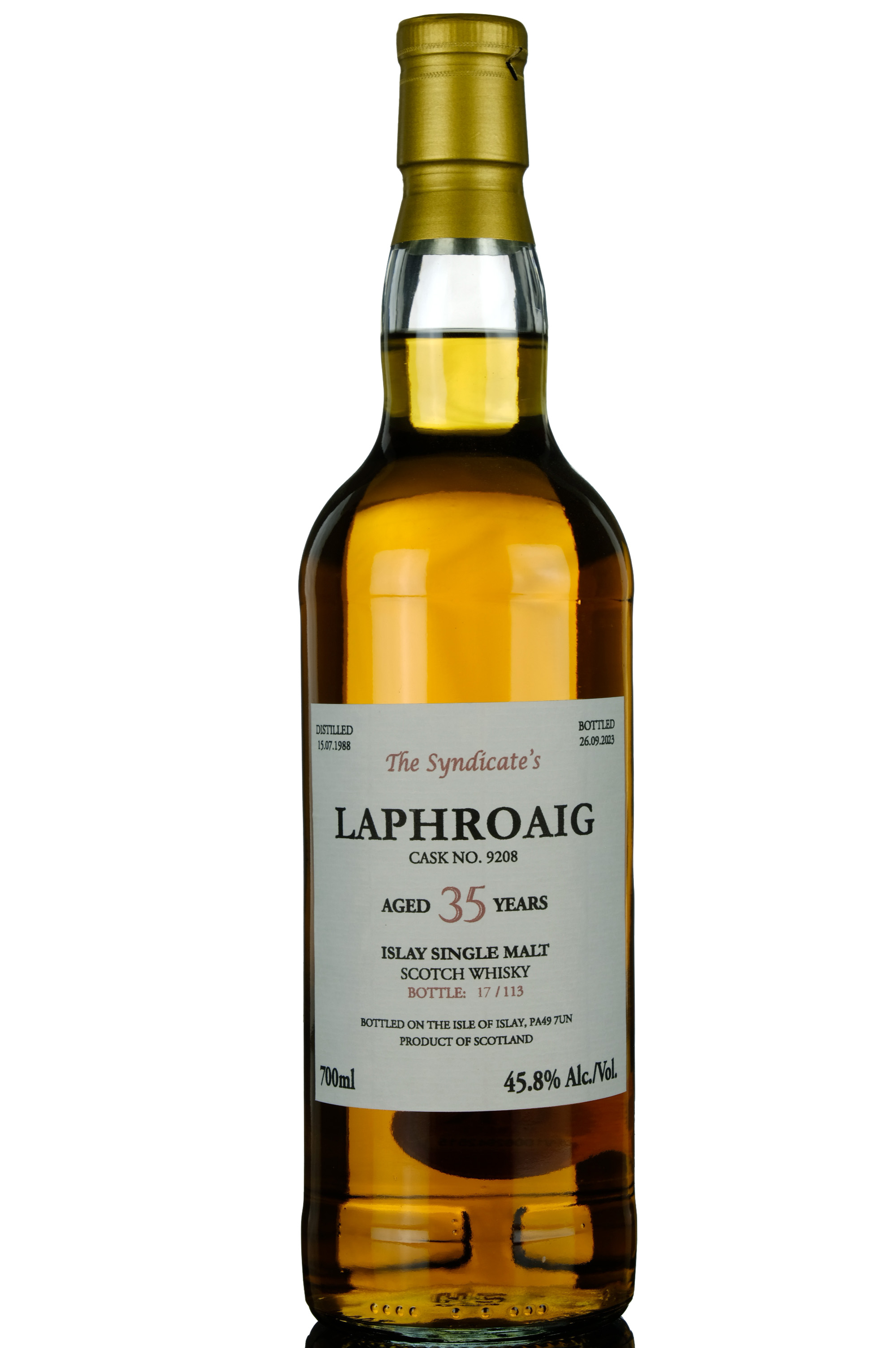 Laphroaig 19882023 35 The Syndicates Single Cask 9208