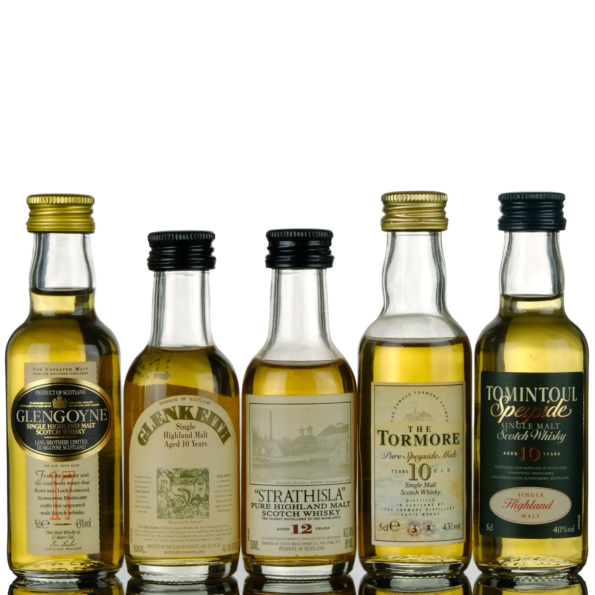 5 X Single Malt Miniatures