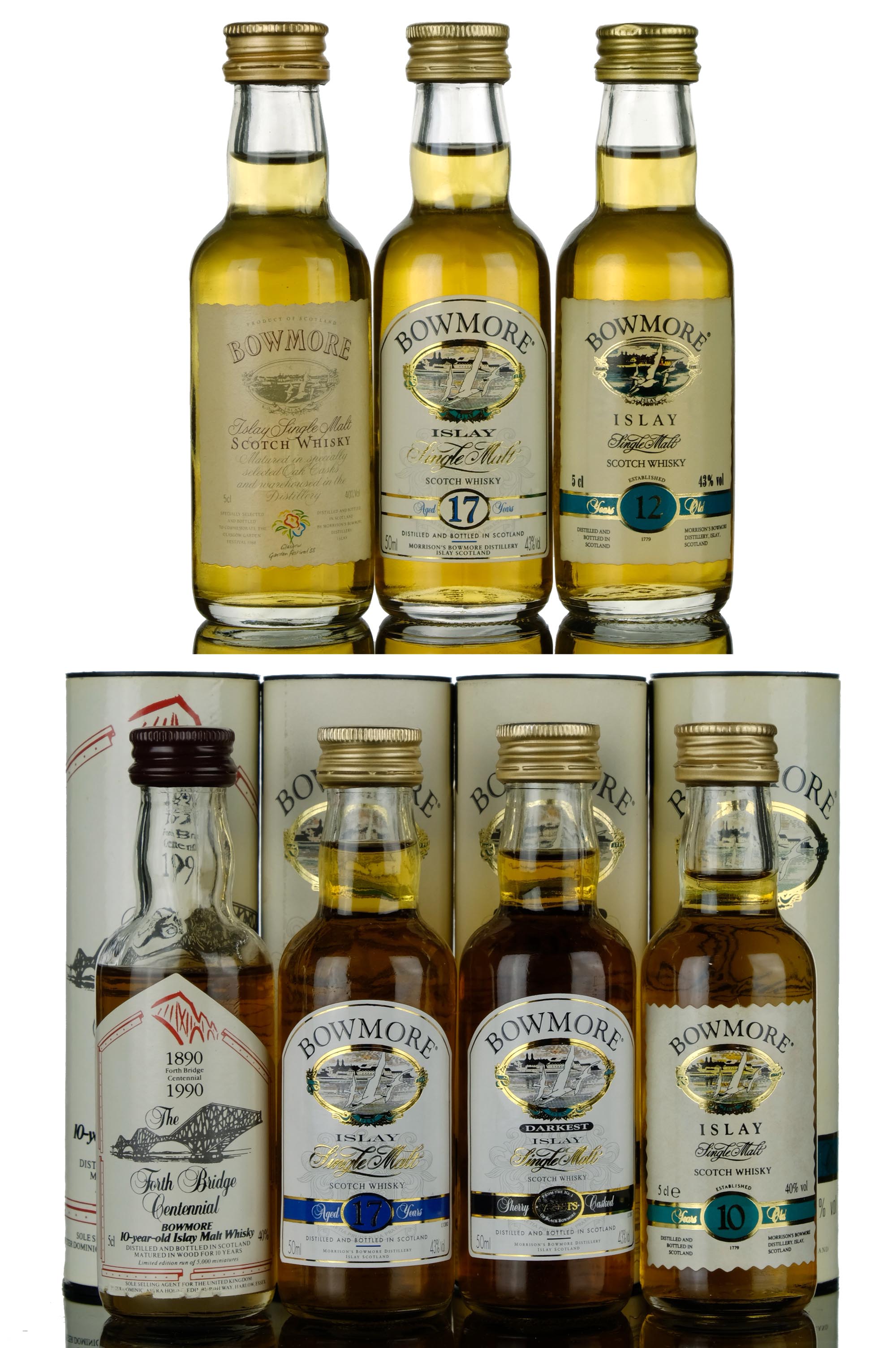 7 X Bowmore Miniatures