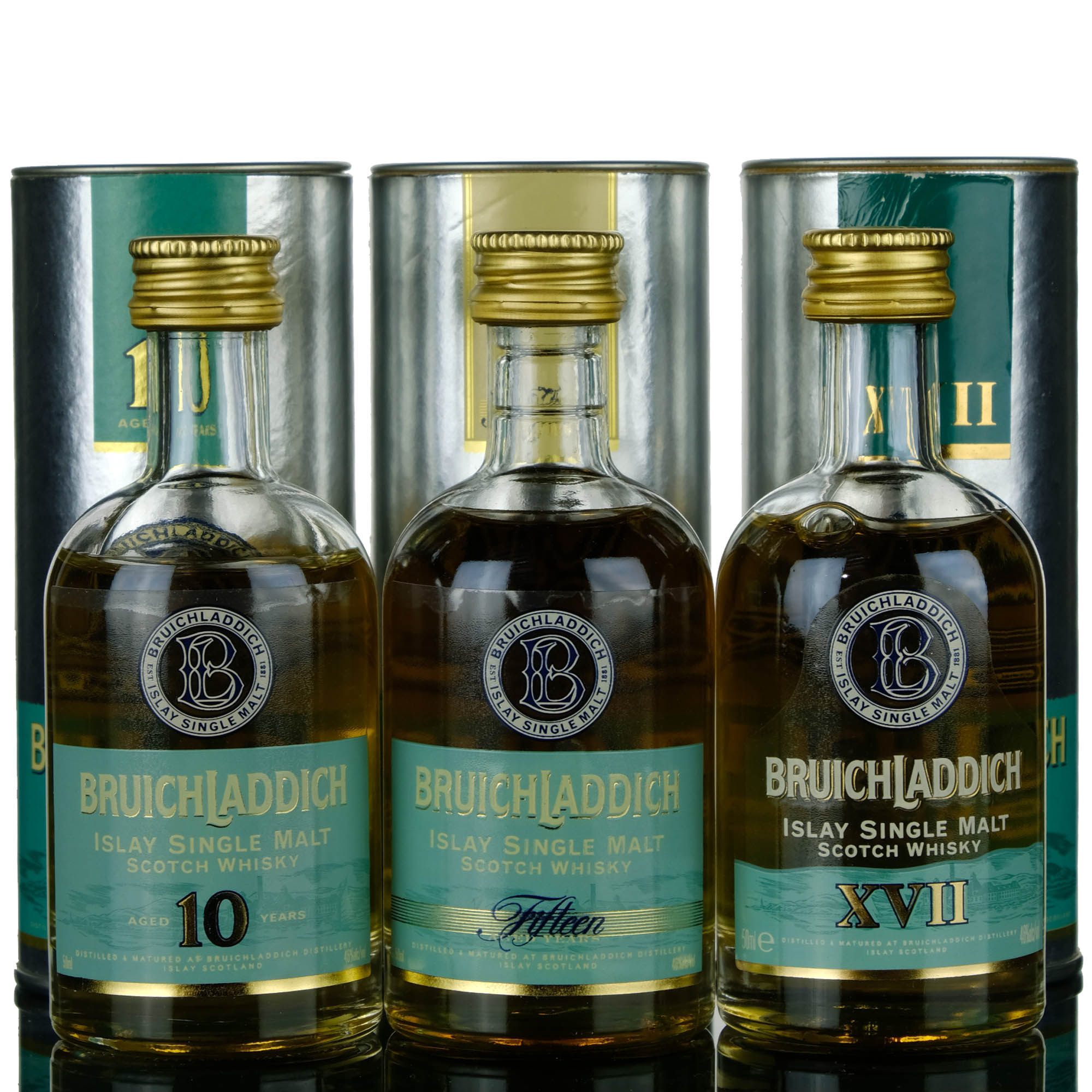 3 X Bruichladdich Miniatures