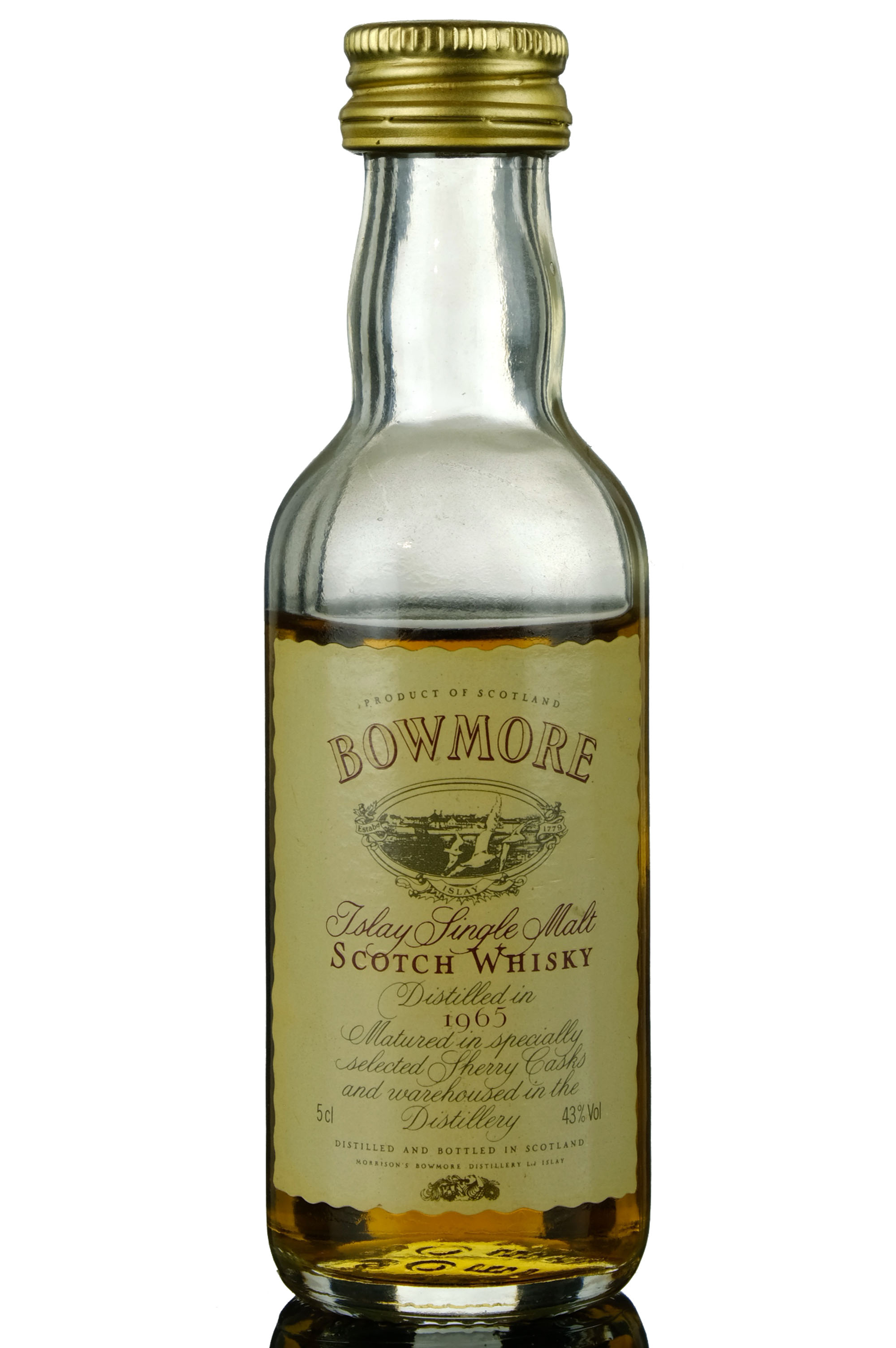 Bowmore 1965 - Sherry Cask - Vintage Label - 1980s - Miniature