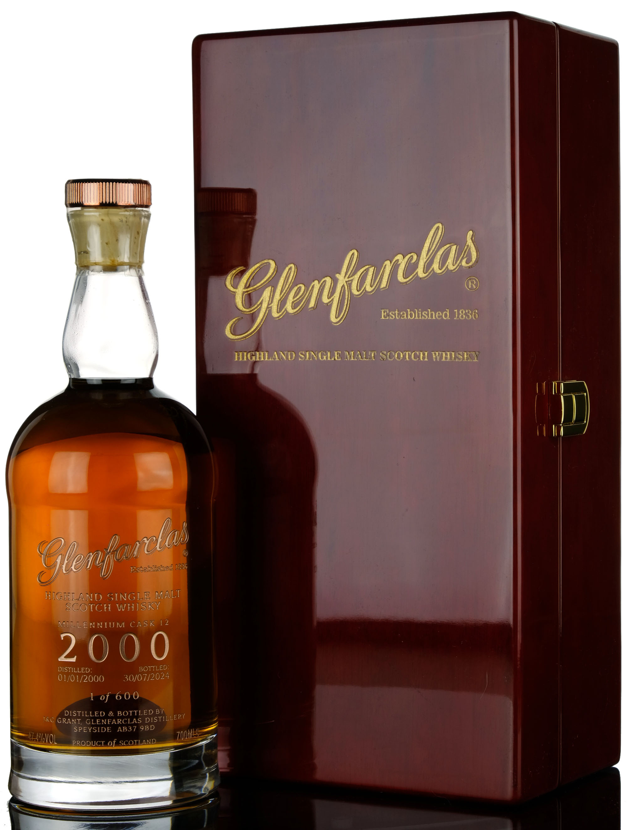 Glenfarclas 2000-2024 - 24 Year Old - Glencairn Crystal Decanter - Single Cask 12