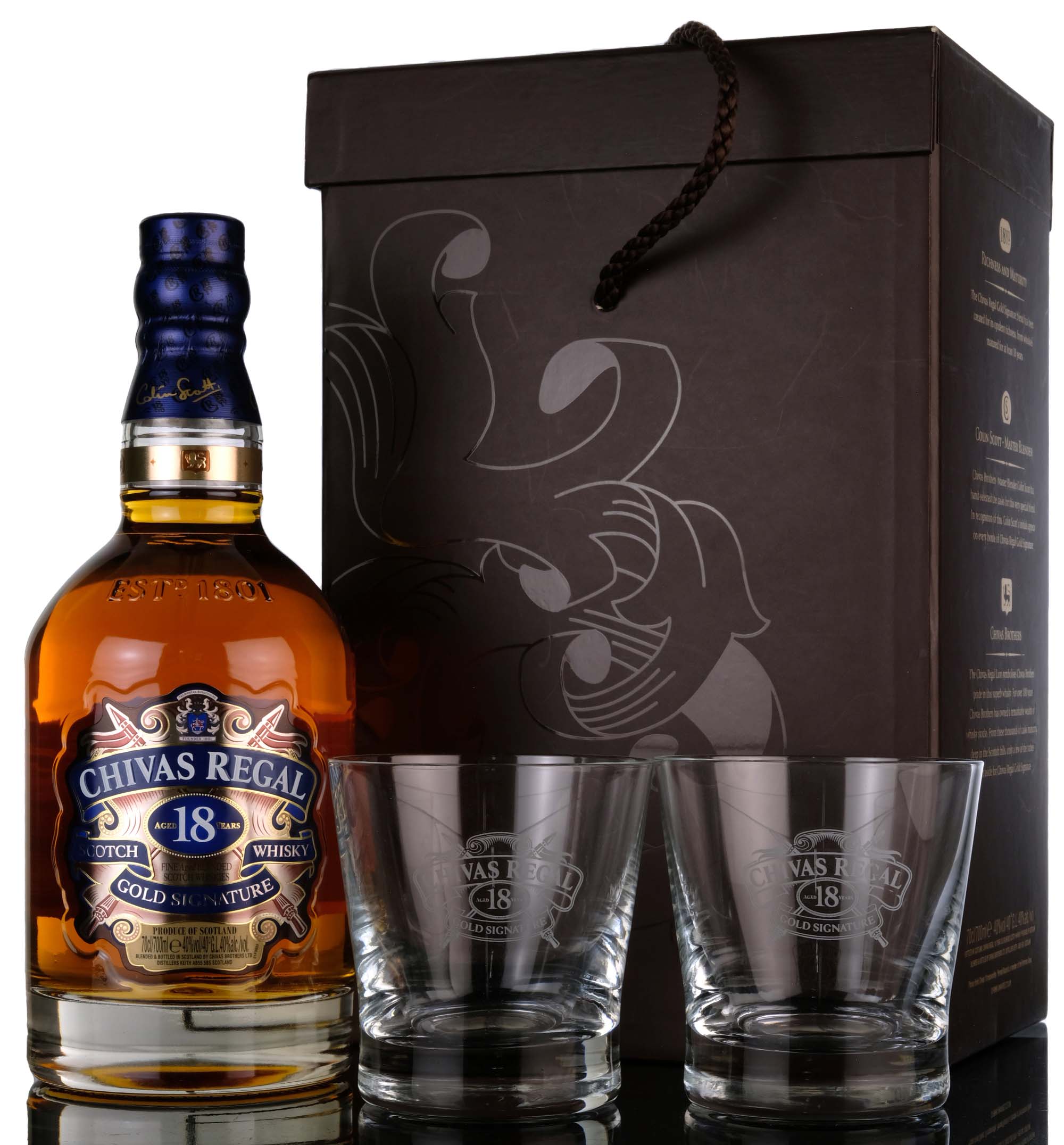 Chivas Regal 18 Year Old - Gold Signature - 2007 Release - Presentation Set