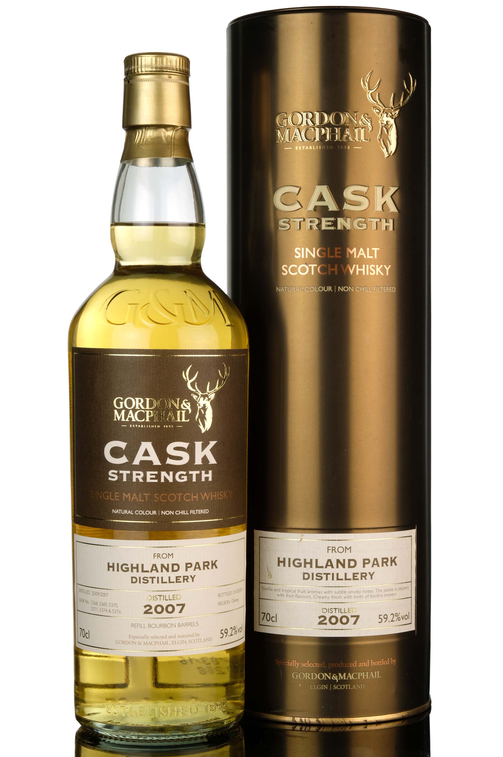 Highland Park 2007-2016 - Gordon & MacPhail Cask Strength - Casks 5368-5369-5370-5371-5375