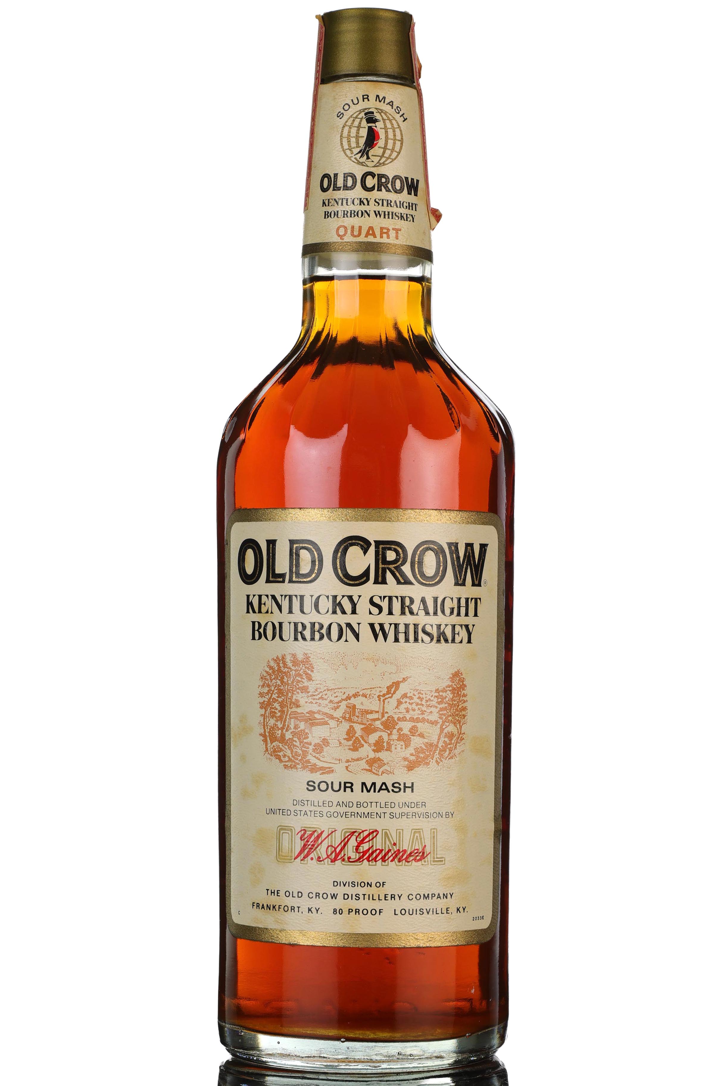 Old Crow Bourbon - 1980s - 1 Quart - Whisky-Online Auctions