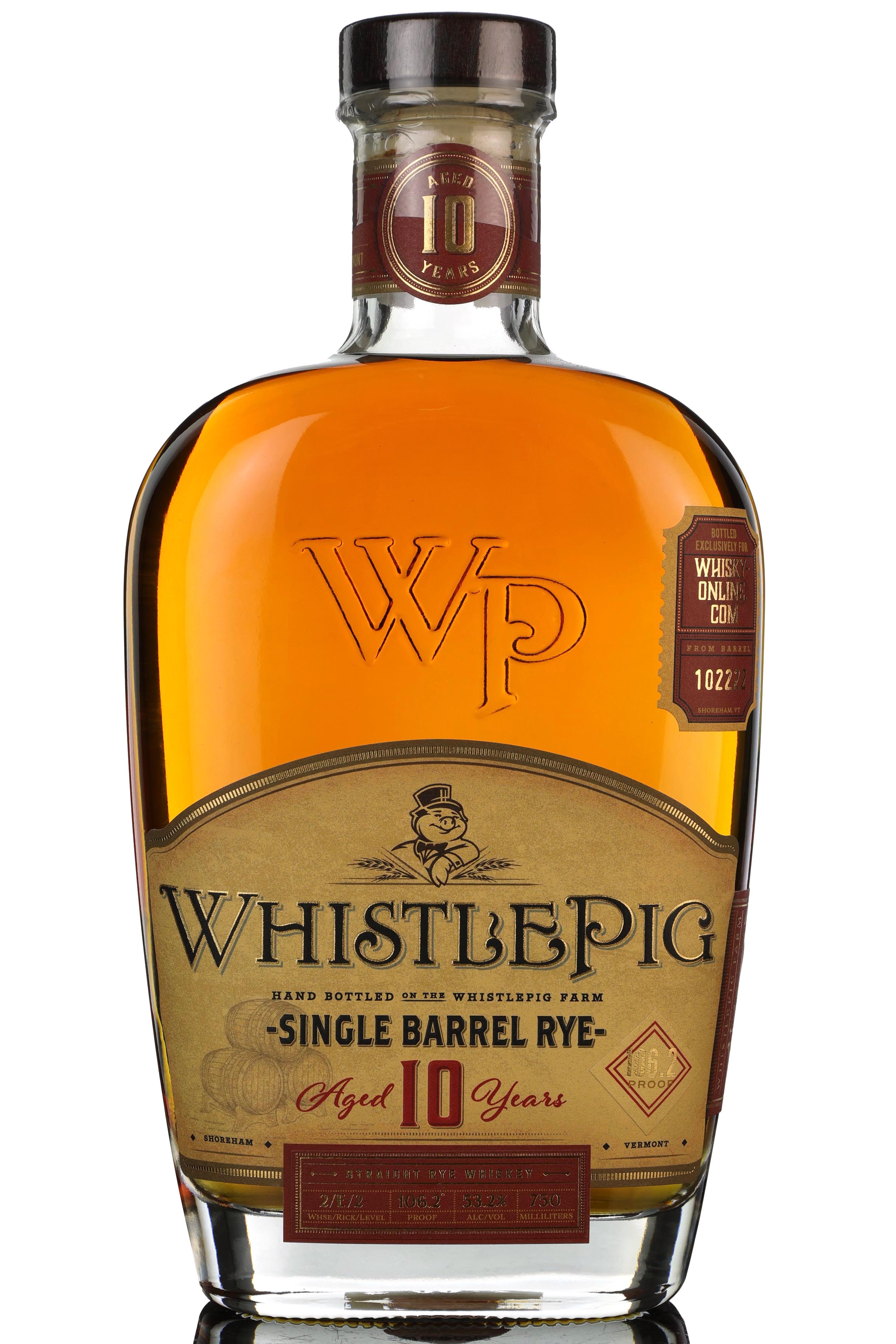 WhistlePig 10 Year Old - Single Barrel 102222 - 2020 Release - Whisky-Online Exclusive