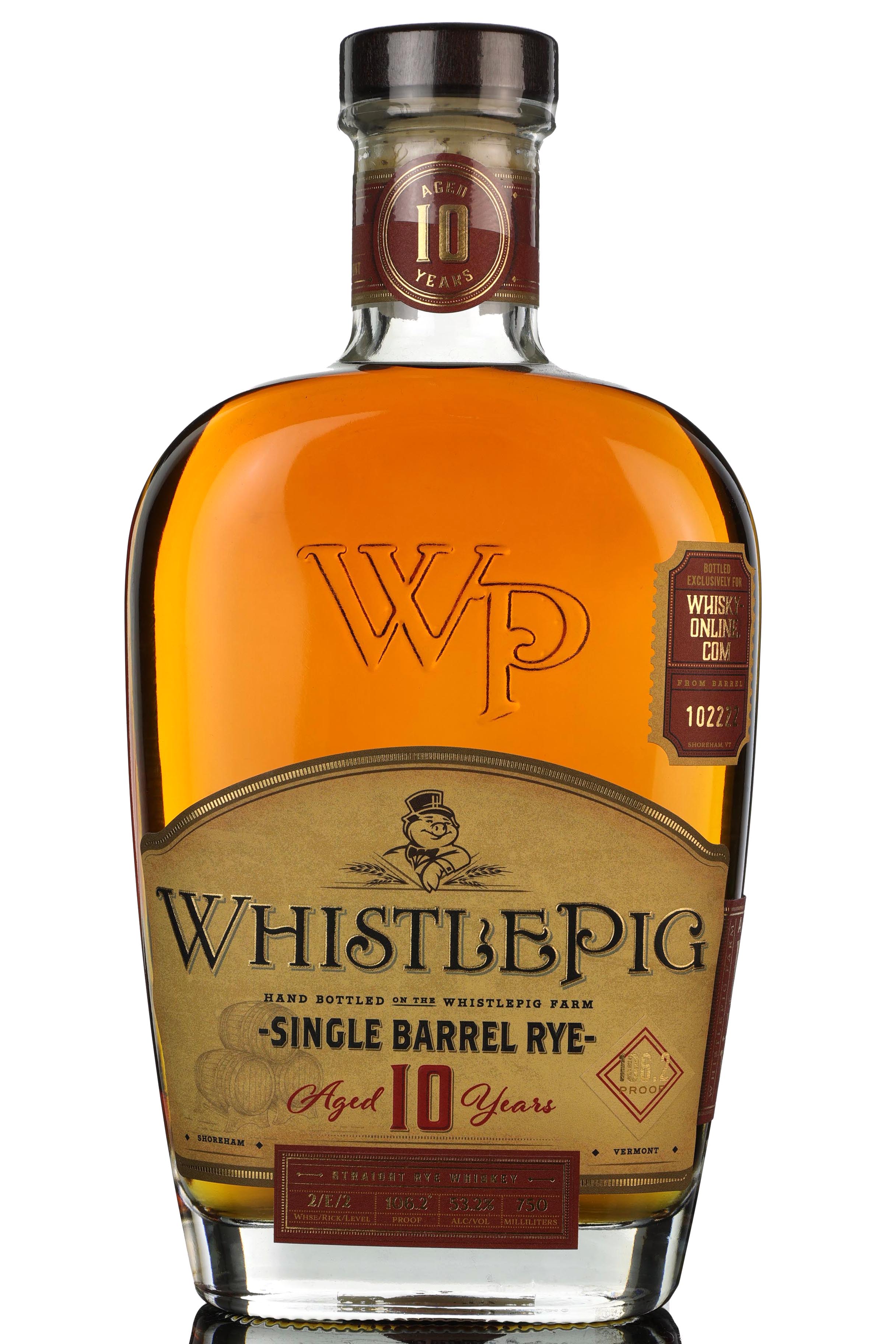 WhistlePig 10 Year Old - Single Barrel 102222 - 2020 Release - Whisky-Online Exclusive