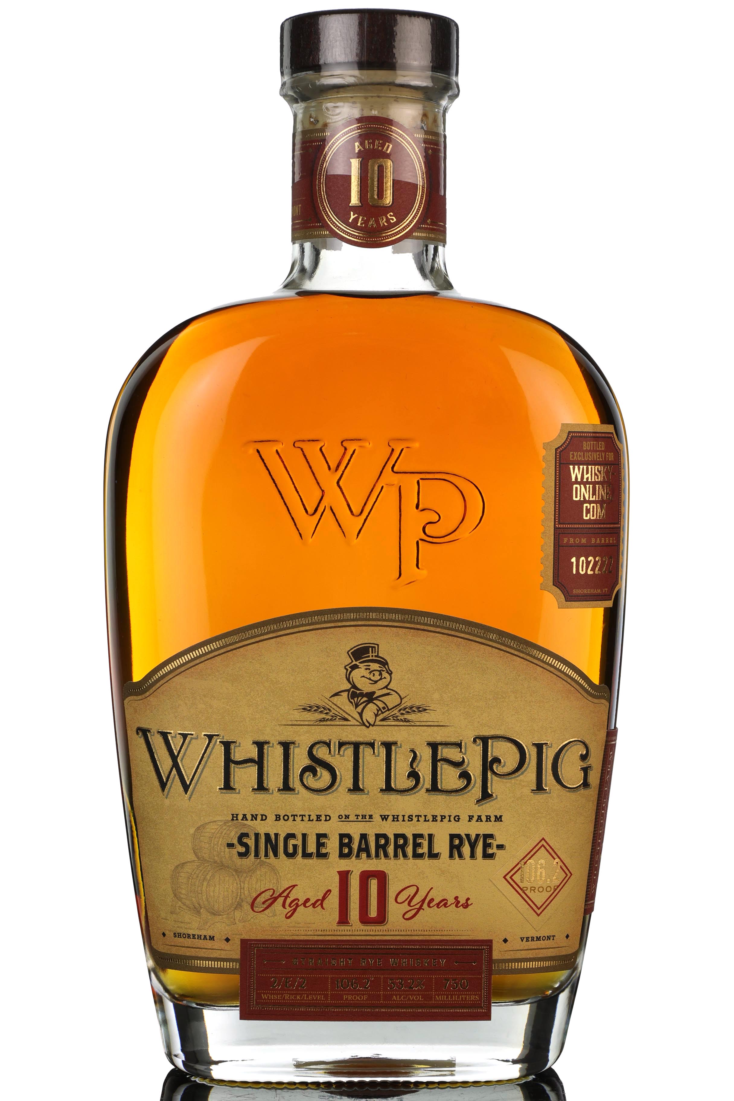 WhistlePig 10 Year Old - Single Barrel 102222 - 2020 Release - Whisky-Online Exclusive