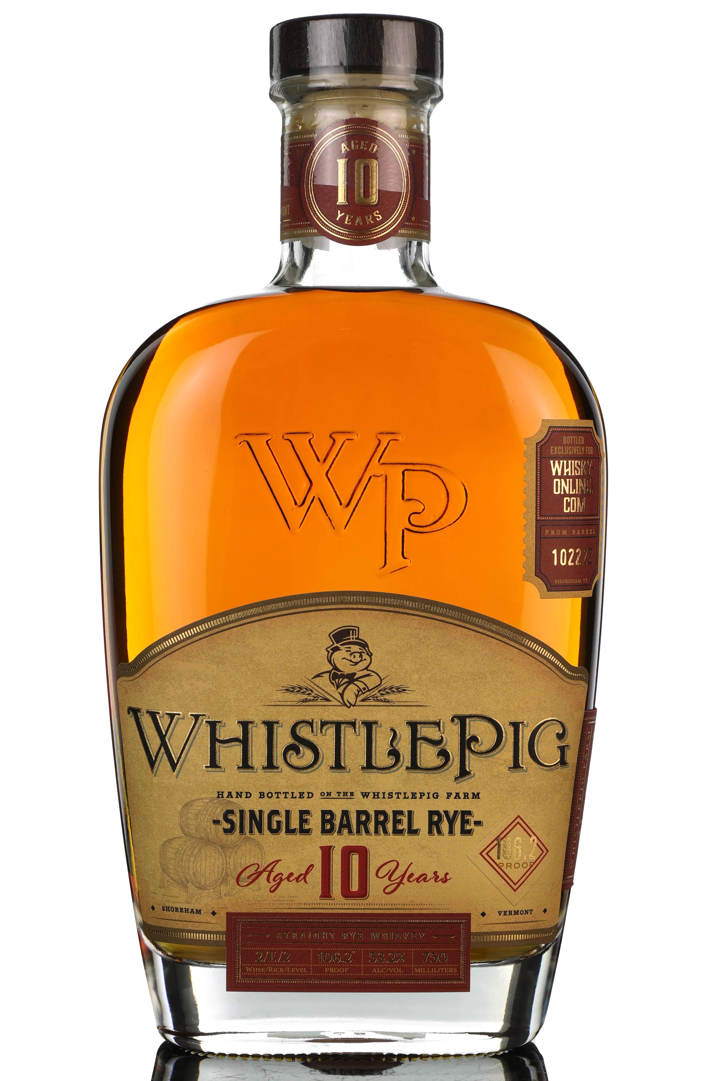 WhistlePig 10 Year Old - Single Barrel 102222 - 2020 Release - Whisky-Online Exclusive