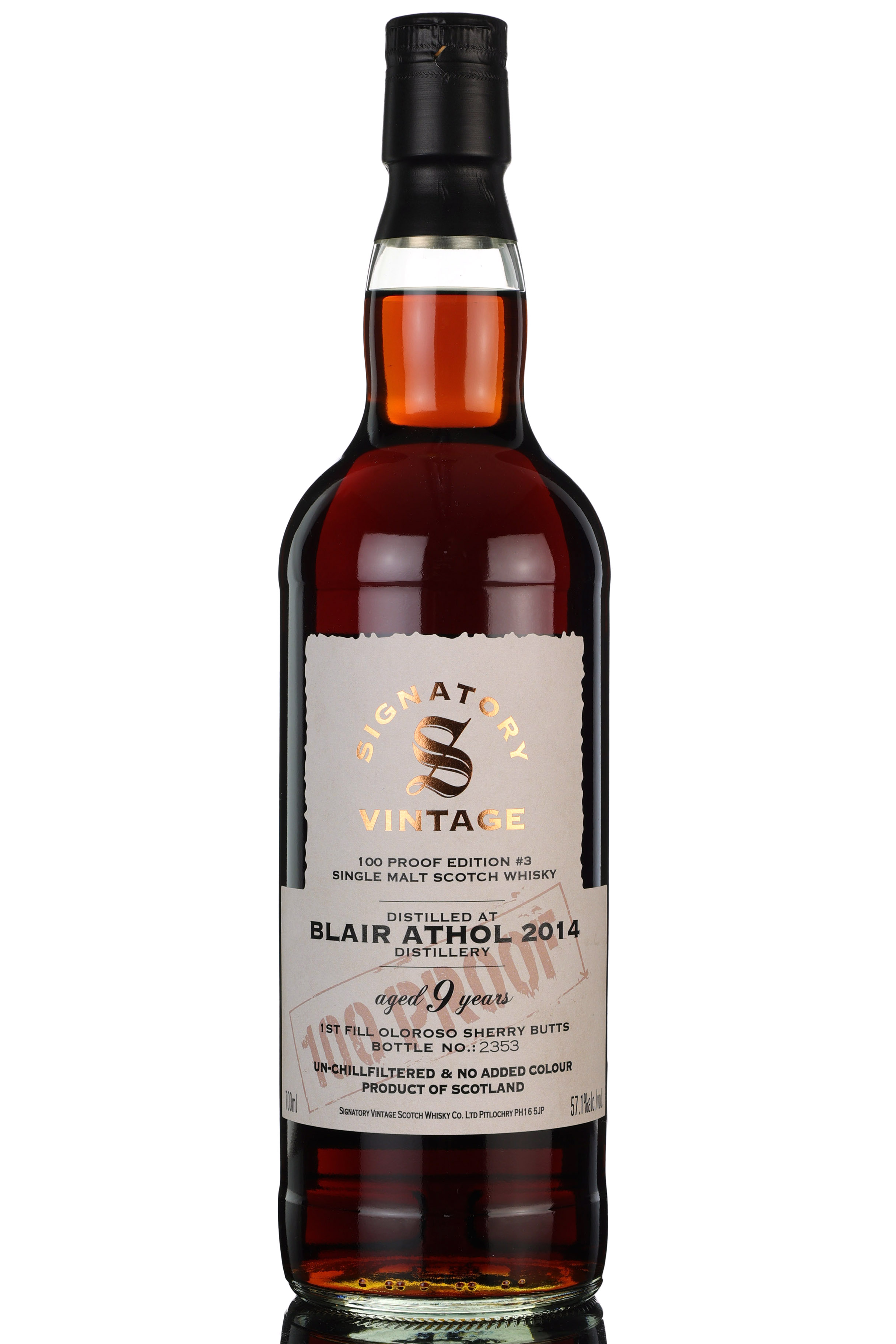 Blair Athol 2014-2023 - 9 Year Old Signatory Vintage Edition 3 - 100 Proof