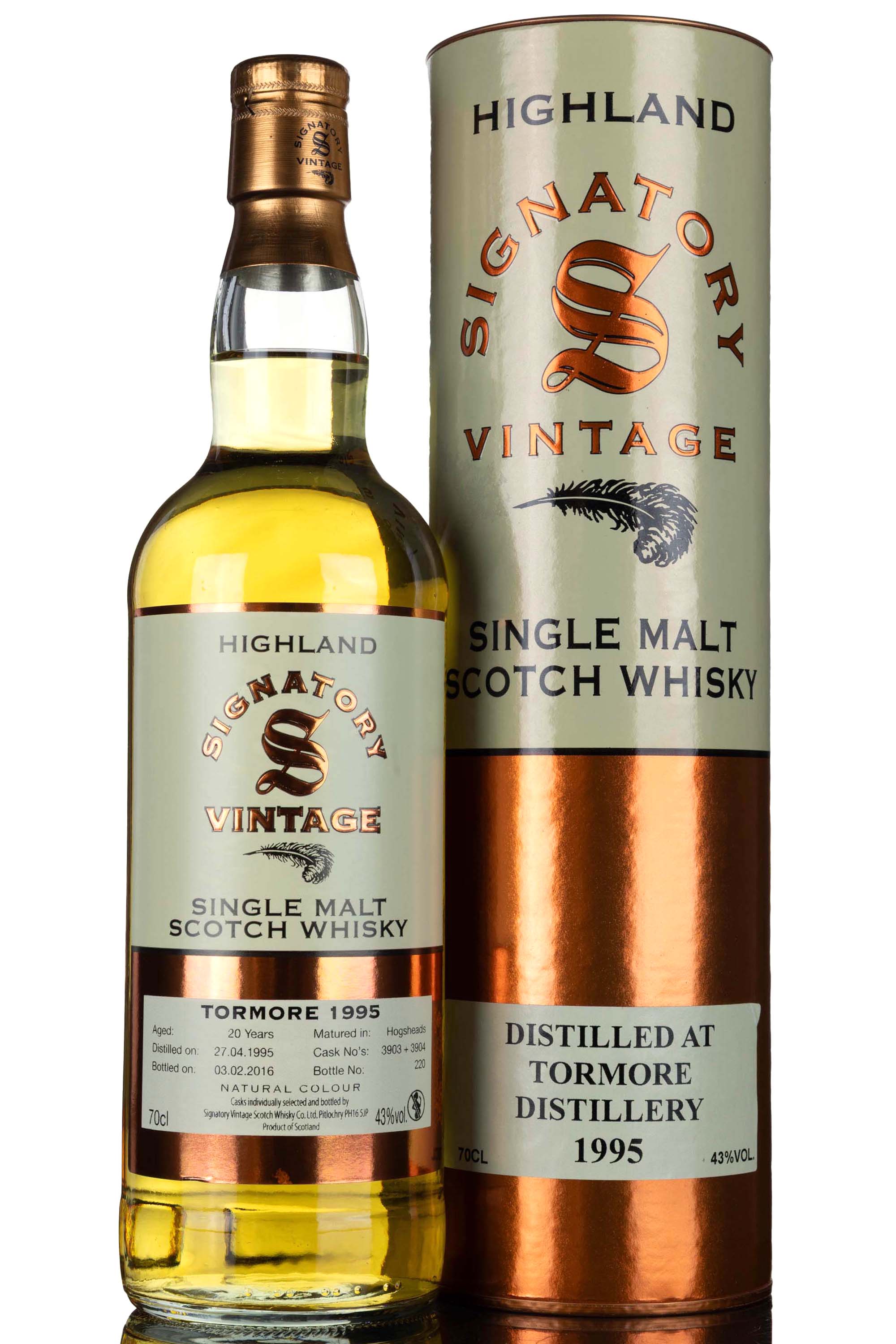 Tormore 1995-2016 - 20 Year Old - Signatory Vintage - Cask 3903-3904