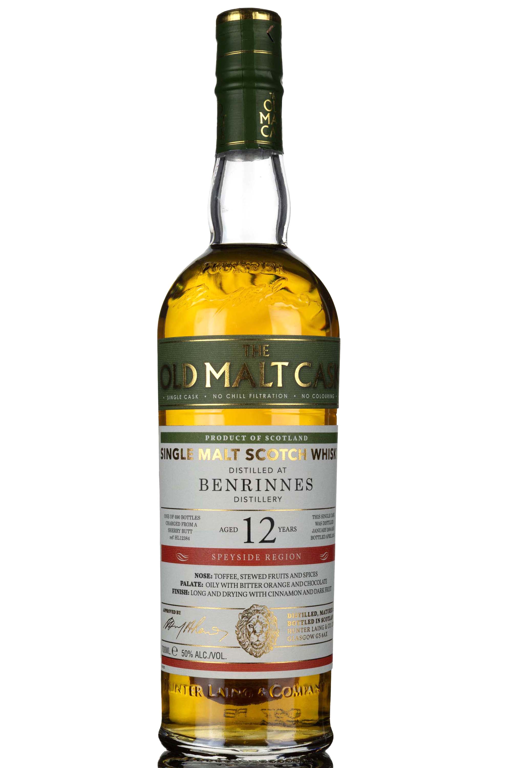 Benrinnes 2004-2016 - 12 Year Old - Hunter Laing - Old Malt Cask - Single Cask 12384