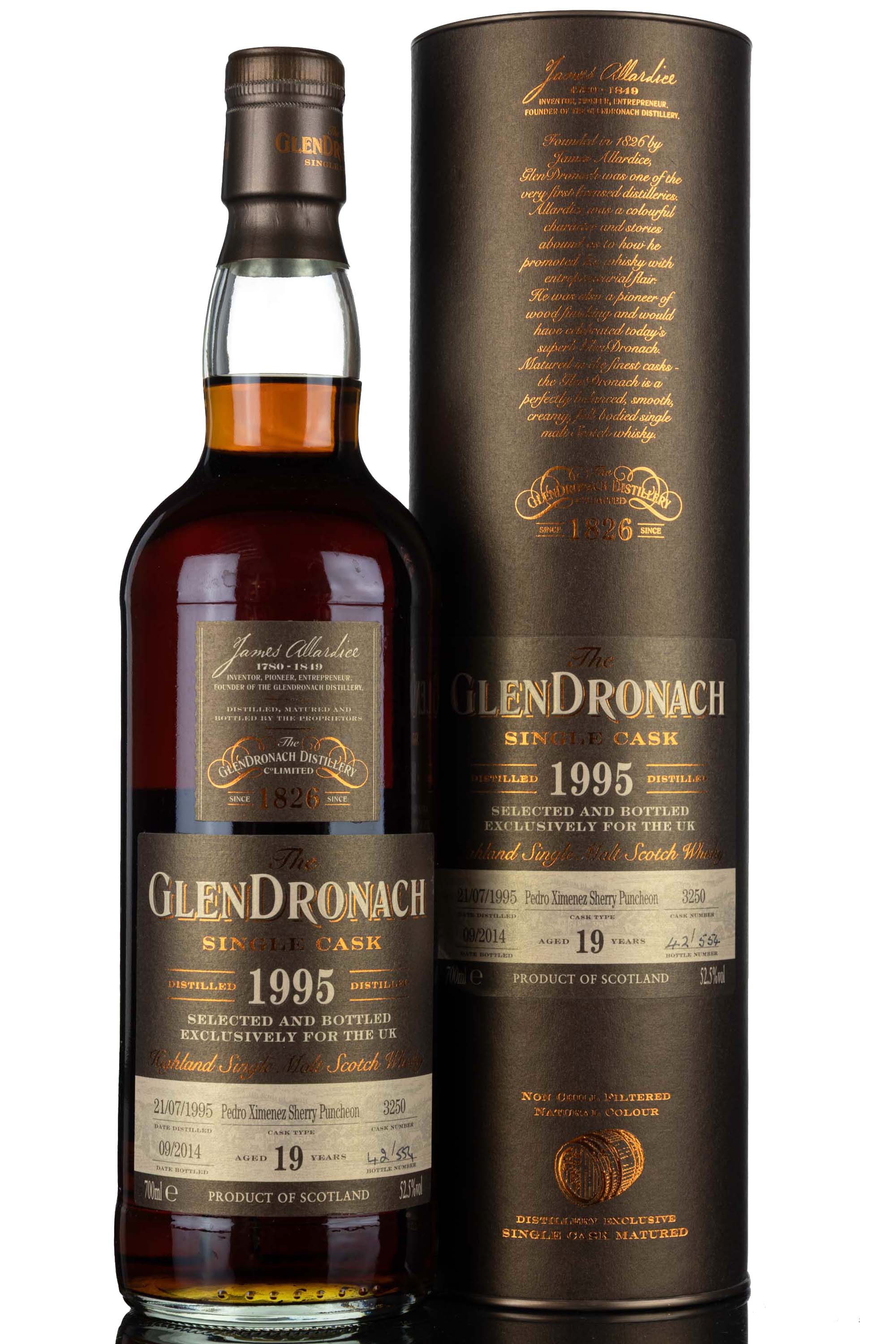 Glendronach 1995-2014 - 19 Year Old - Single Cask 3250 - UK Exclusive