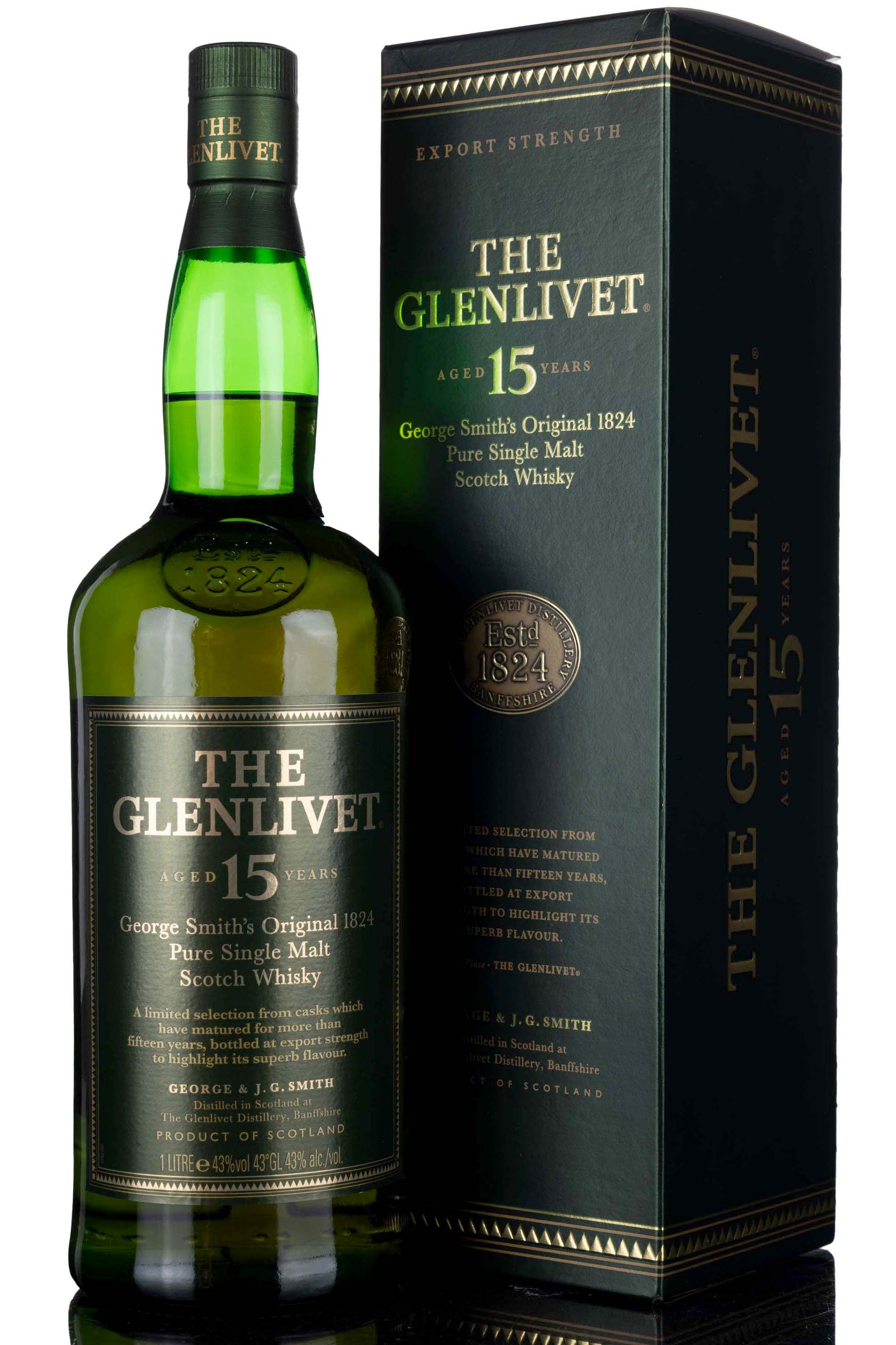 Glenlivet 15 Year Old - Circa 2000 - 1 Litre