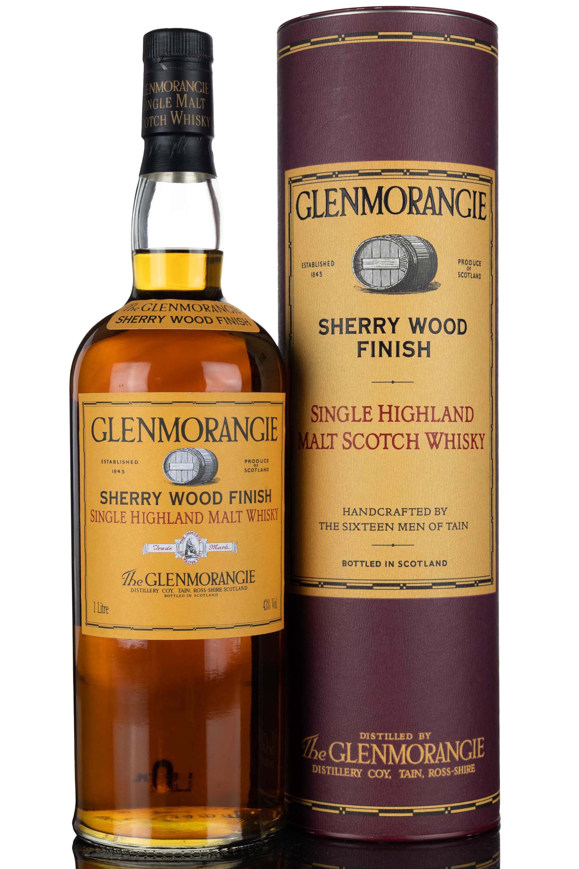 Glenmorangie 12 Year Old - Sherry Wood Finish - 1990s - 1 Litre