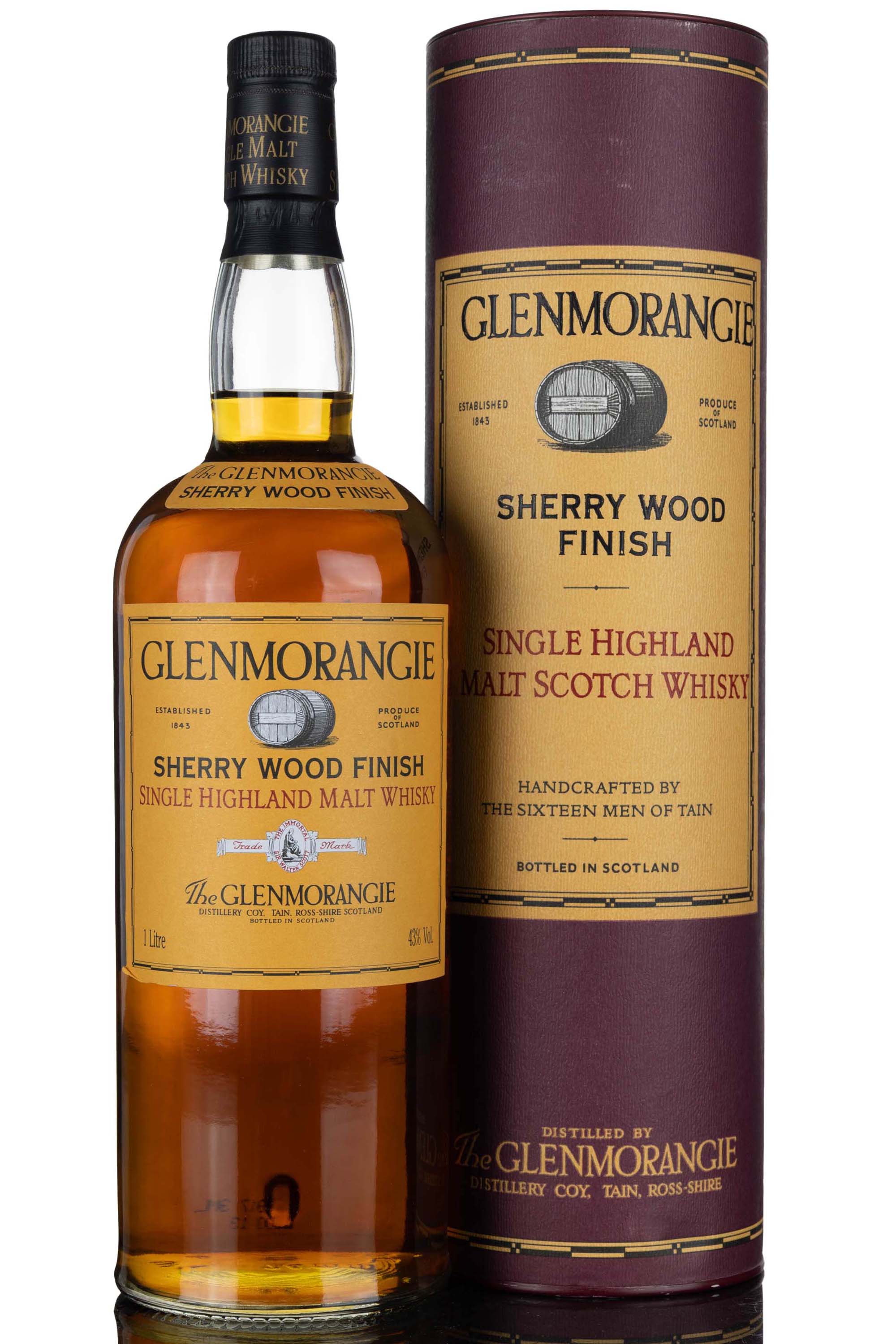 Glenmorangie 12 Year Old - Sherry Wood Finish - 1990s - 1 Litre