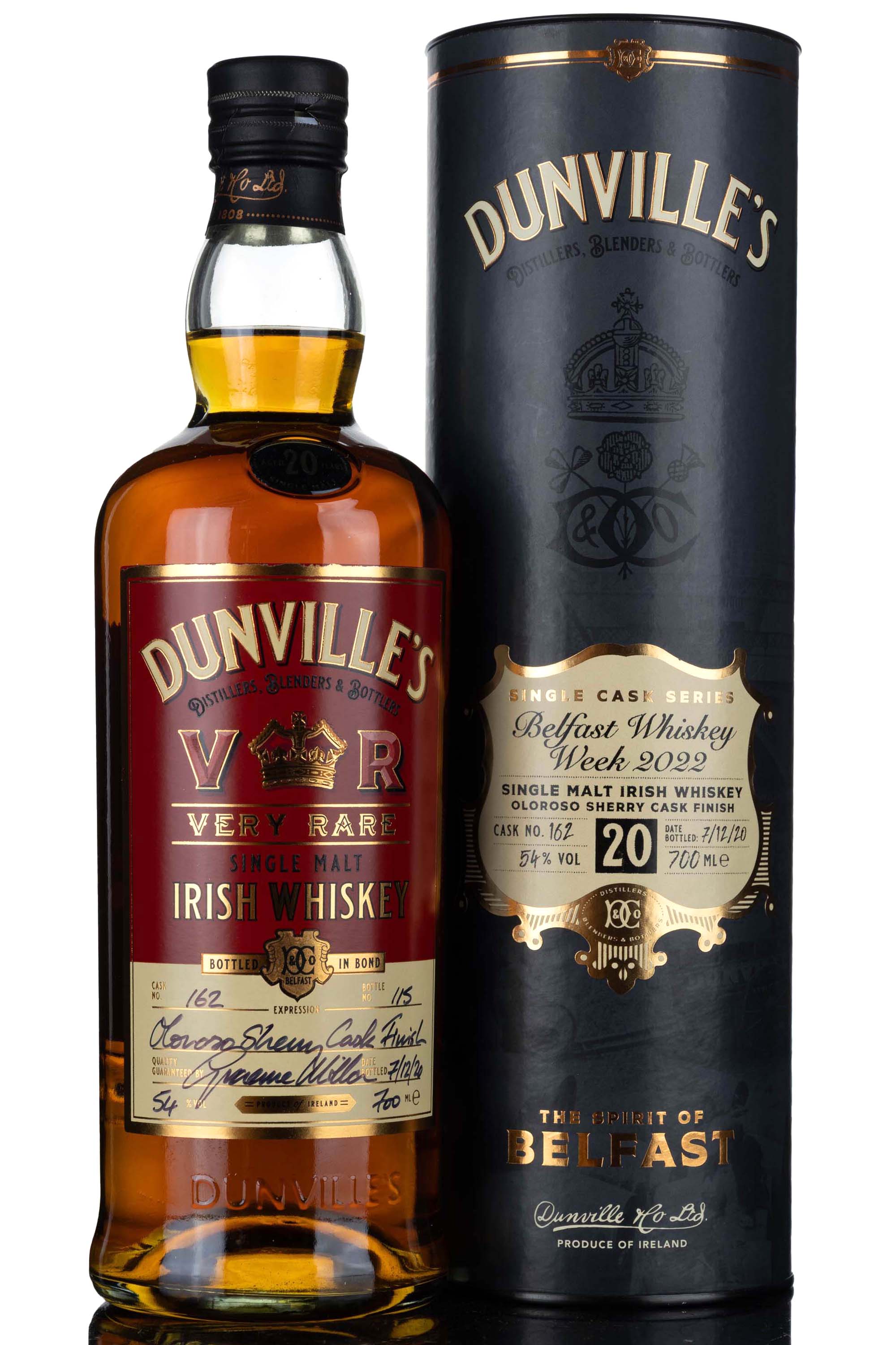 Dunvilles 20 Year Old - Belfast Whisky Week 2022 - Single Cask 162