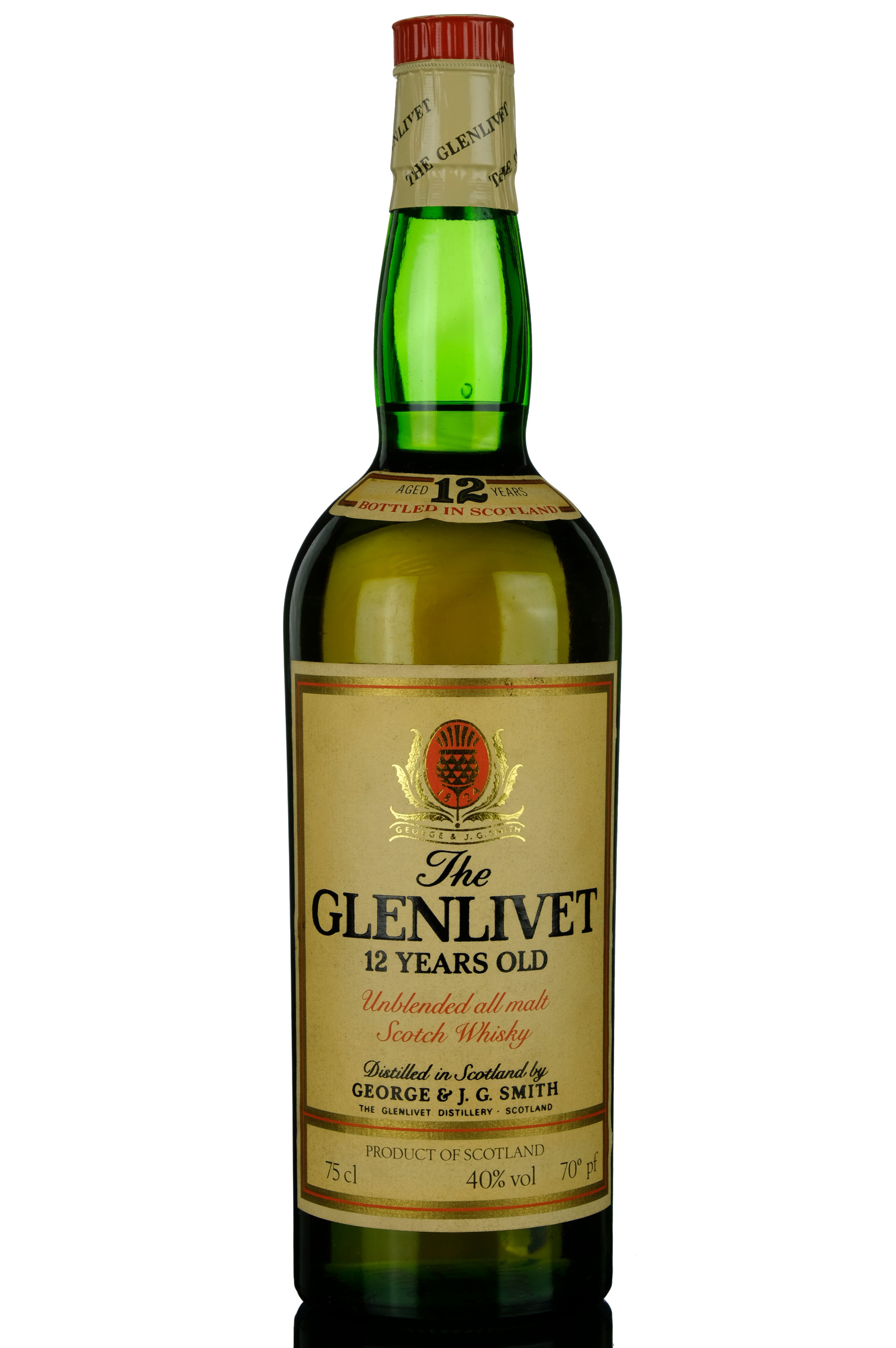 Glenlivet 12 Year Old - Unblended All Malt - 1970s