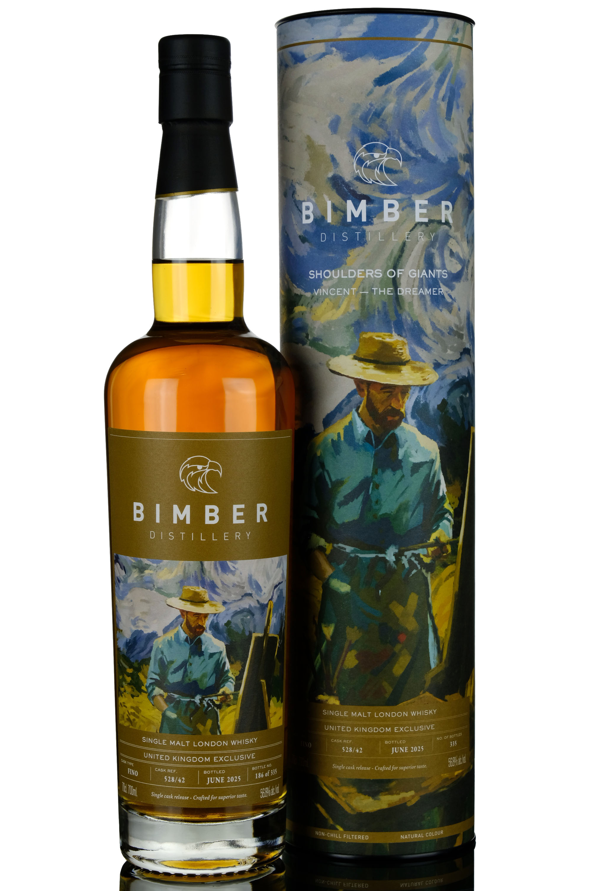 Bimber Shoulders of Giants - Vincent the Dreamer, Fino Sherry Cask, Cask #528/42, 2025, 56.8% whisky bottle