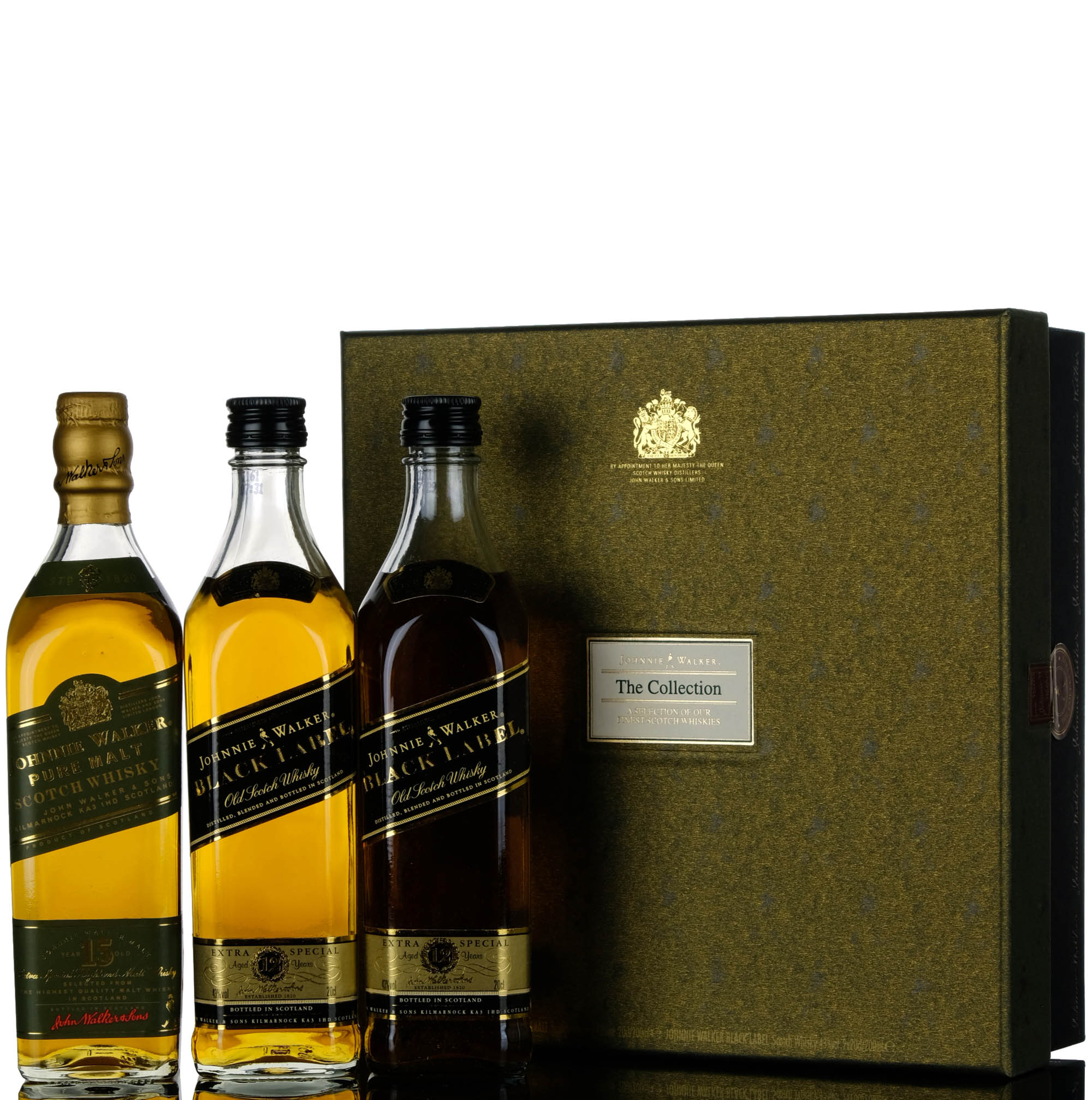 Johnnie Walker The Collection  Quarter Bottle Box Set  Black Label  Green Label