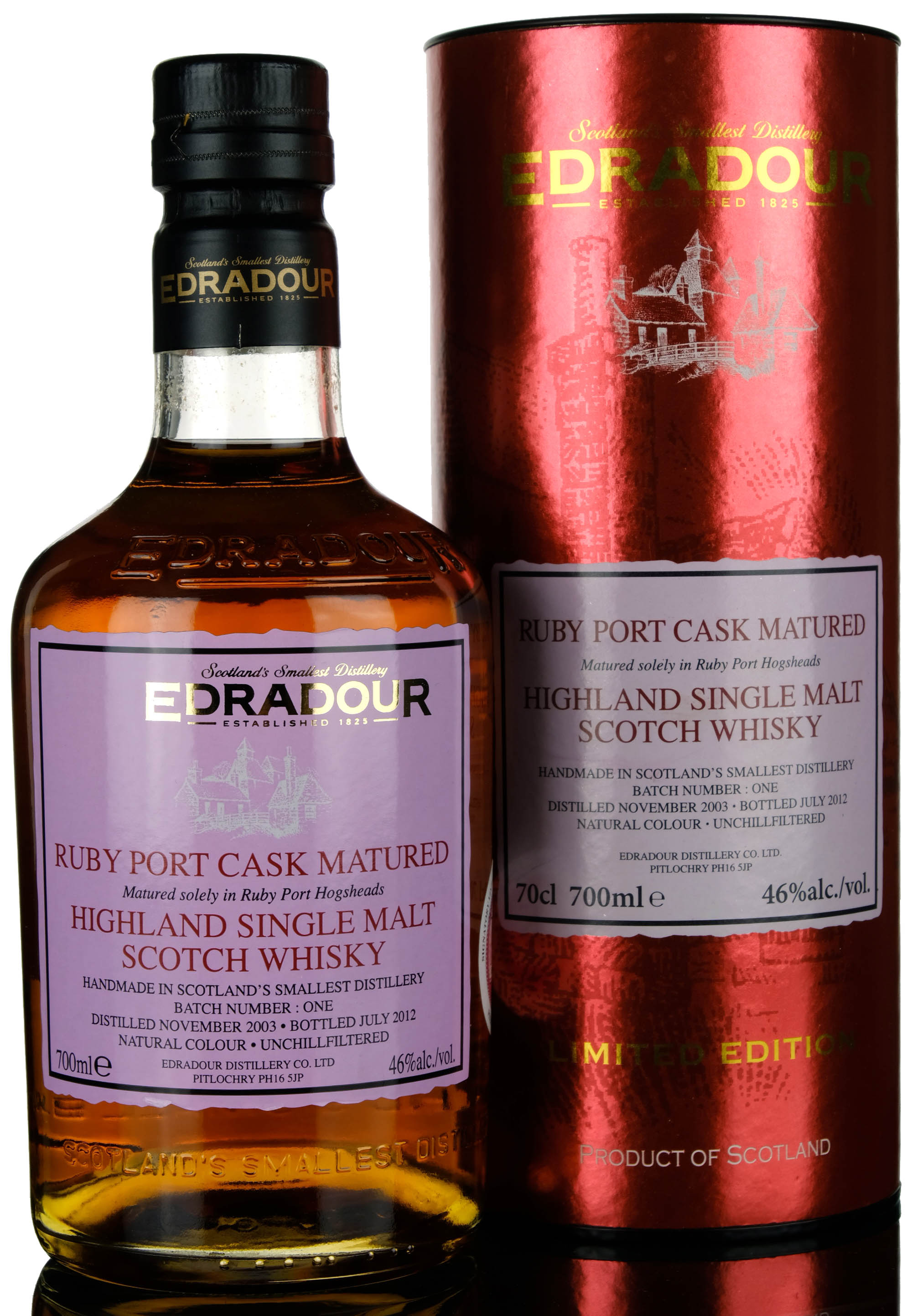 Edradour 20032012 Ruby Port Cask Matured Batch 1