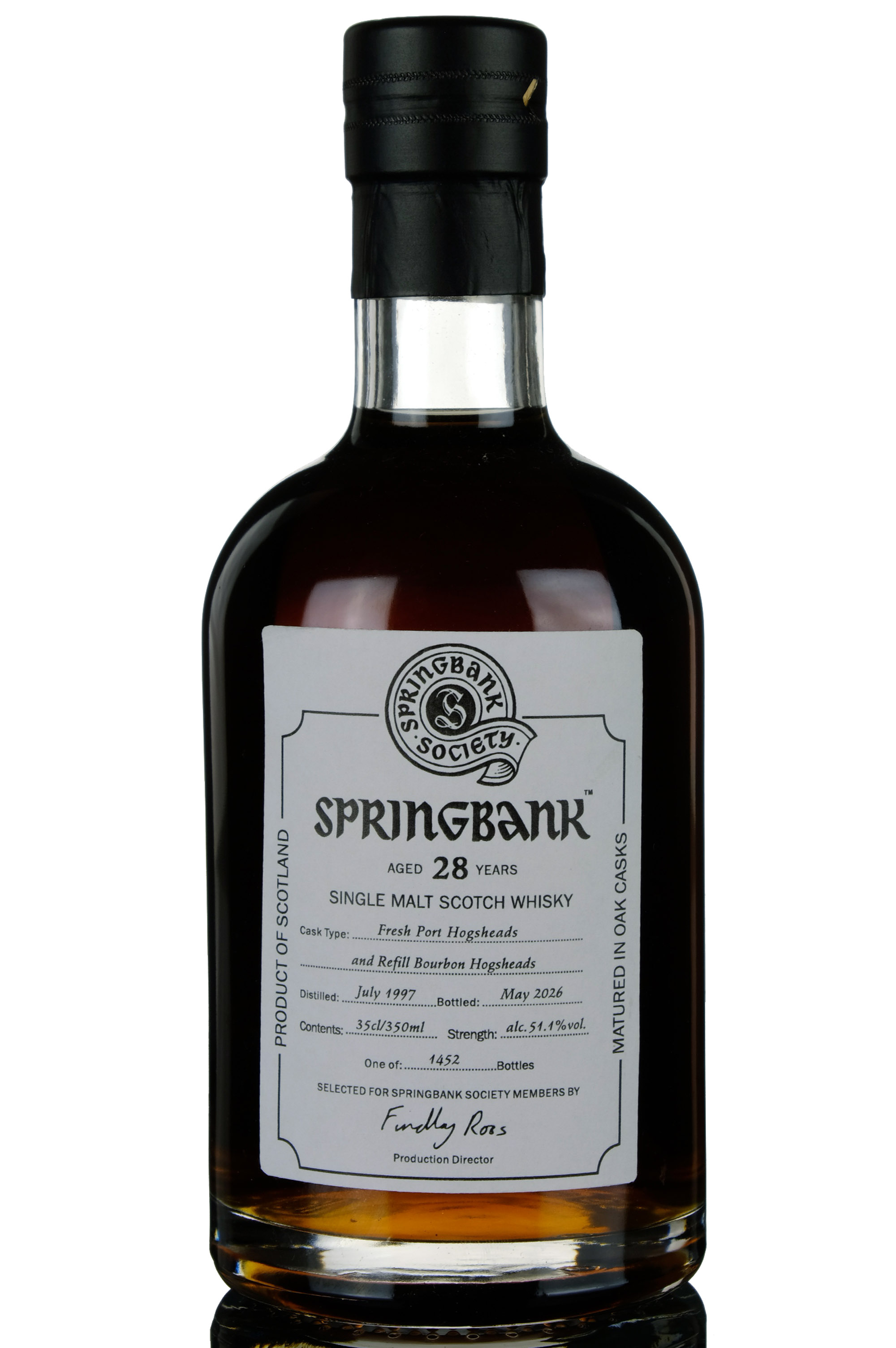 Springbank 19972026  28 Year Old  Society Exclusive  Half Bottle
