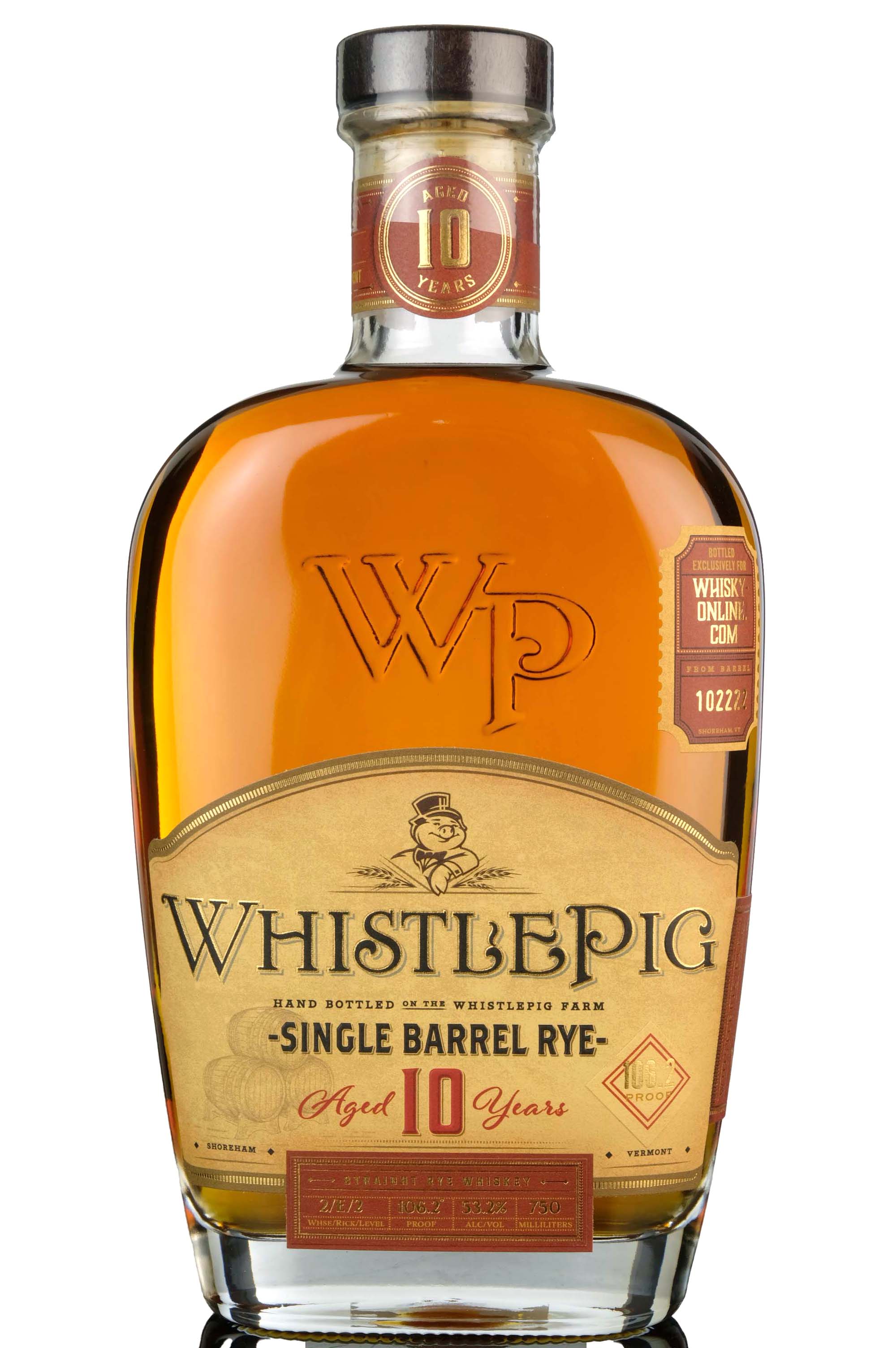 WhistlePig 10 Year Old - Single Barrel 102222 - 2020 Release - Whisky-Online Exclusive