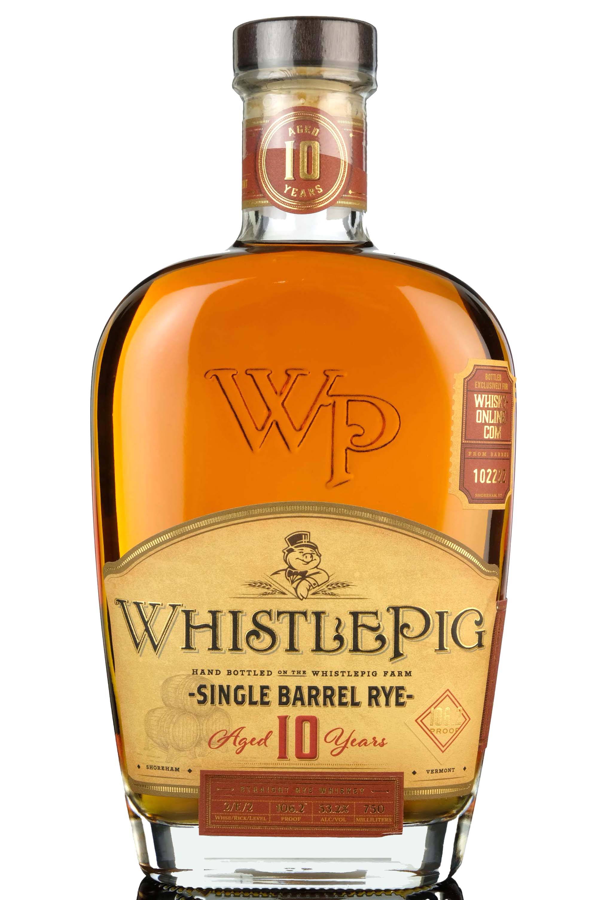 WhistlePig 10 Year Old - Single Barrel 102222 - 2020 Release - Whisky-Online Exclusive
