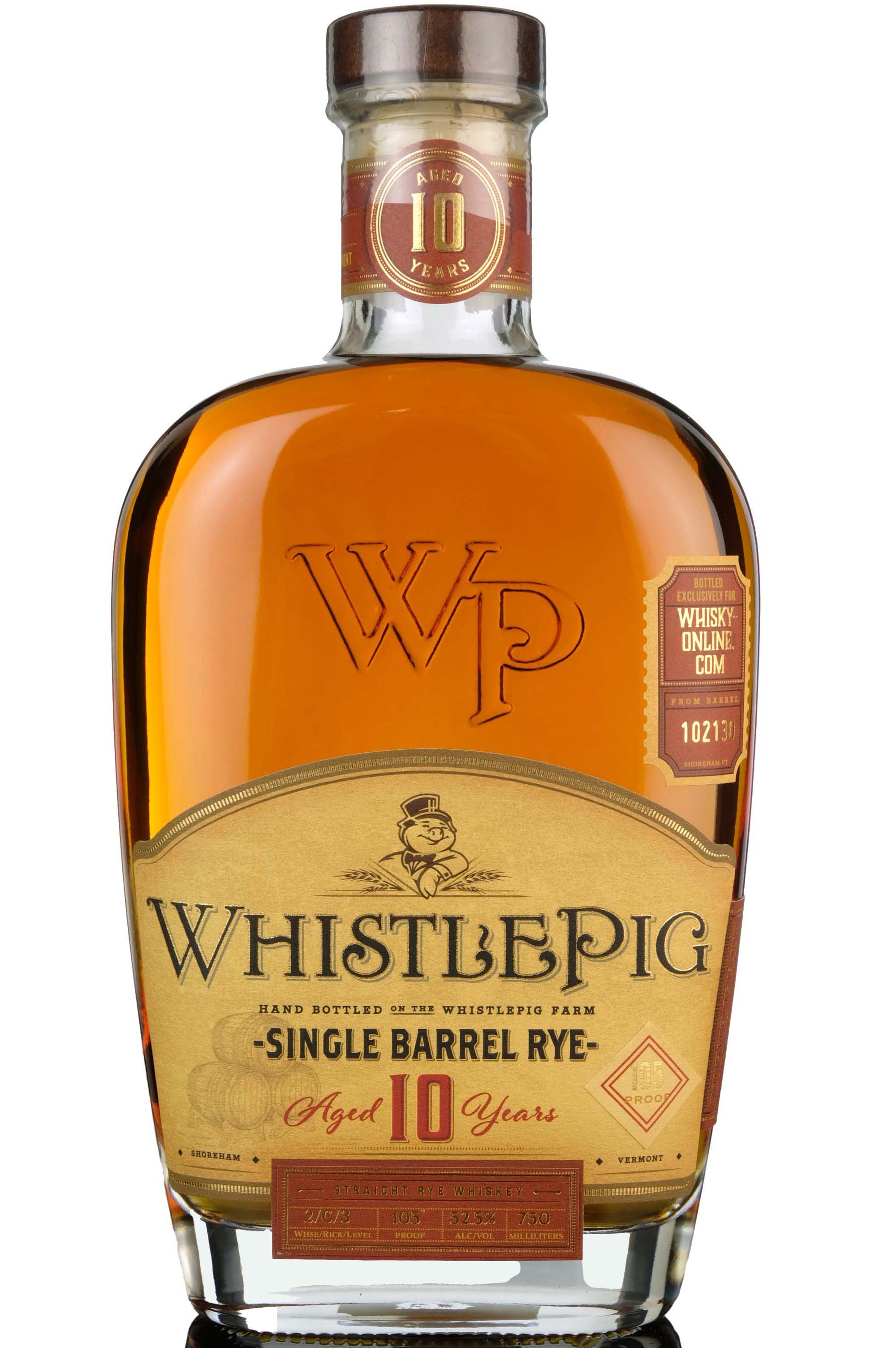WhistlePig 10 Year Old - Single Barrel 102130 - 2020 Release - Whisky-Online Exclusive
