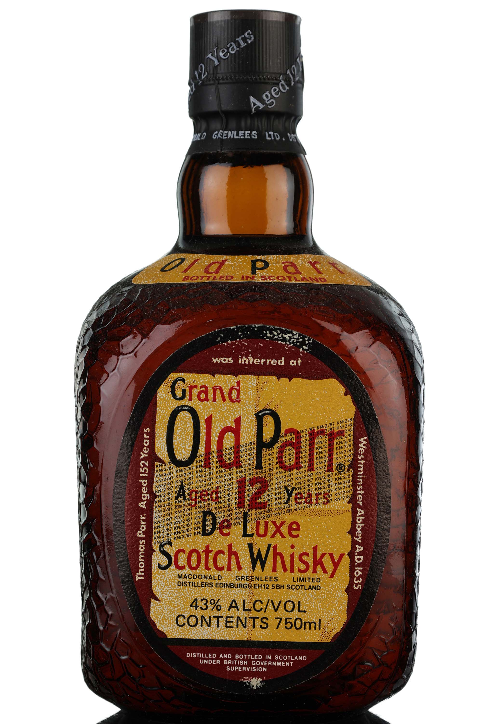 Grand Old Parr 12 Year Old - De Luxe - 1980s