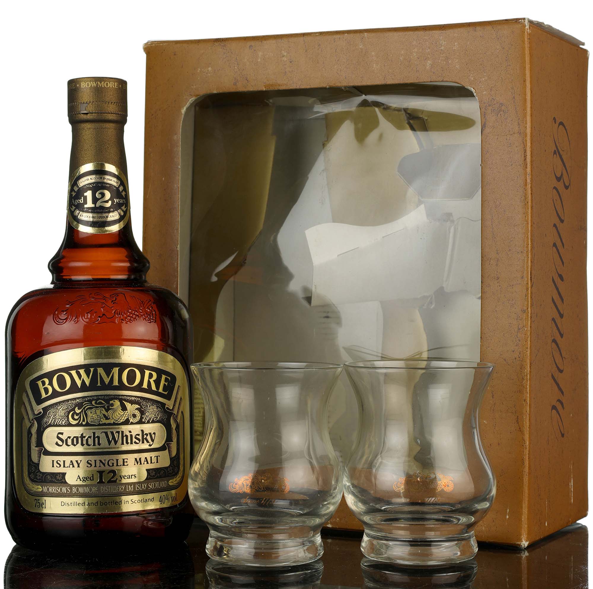 Bowmore 12 Year Old Dumpy - 1980s - Presentation Set