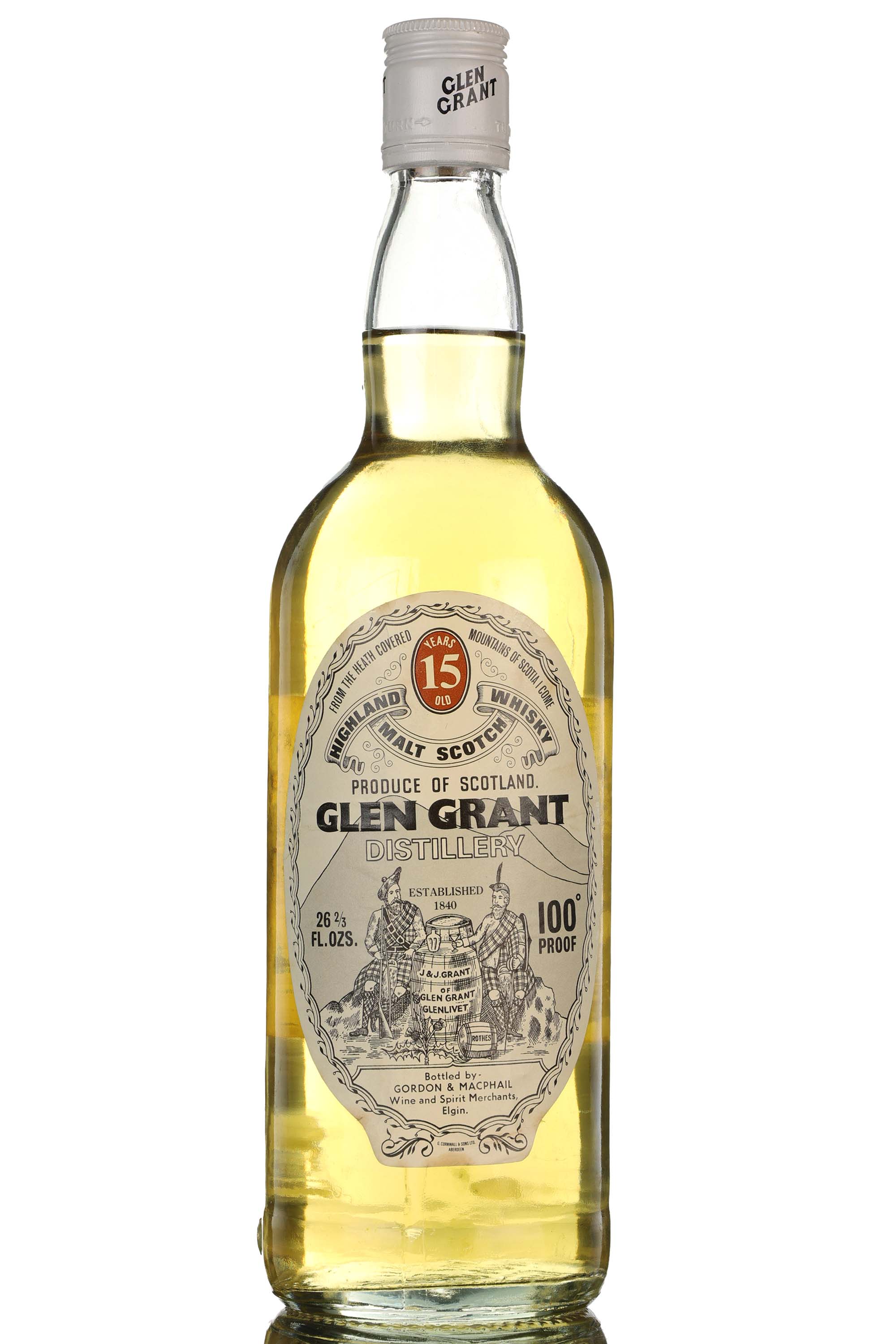 Glen Grant 15 Year Old - Gordon & MacPhail - 1970s - 100 Proof