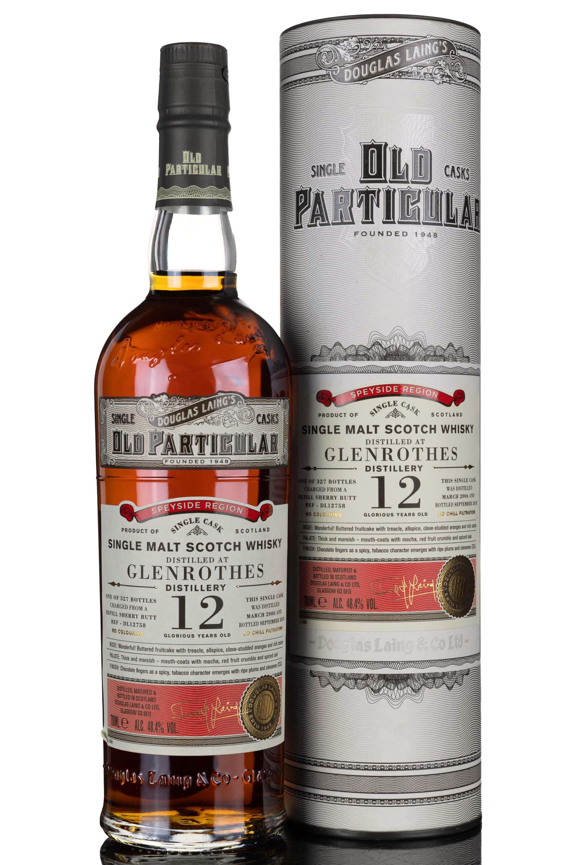 Glenrothes 2006-2018 - 12 Year Old - Douglas Laing - Old Particular - Single Cask 12758
