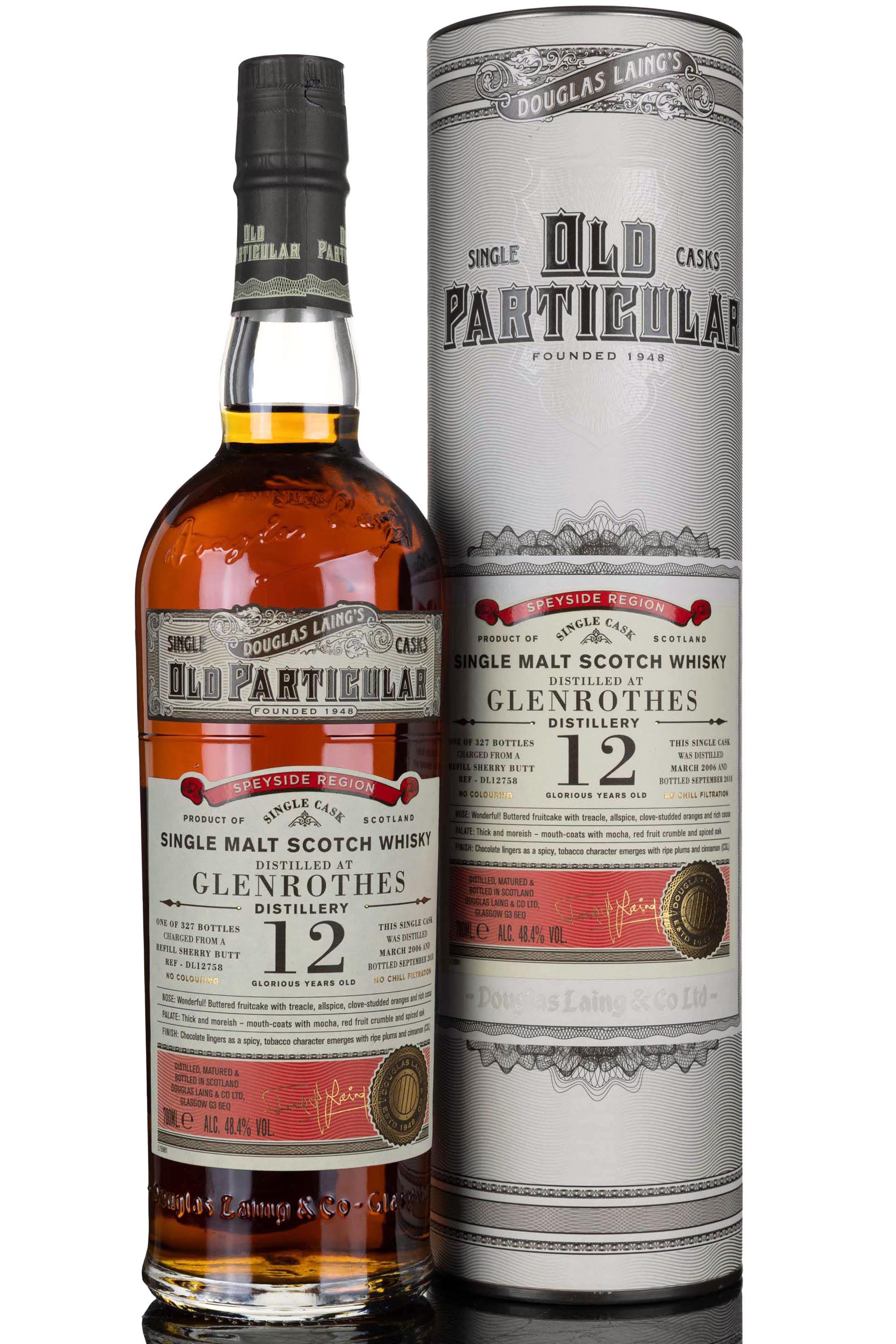 Glenrothes 2006-2018 - 12 Year Old - Douglas Laing - Old Particular - Single Cask 12758