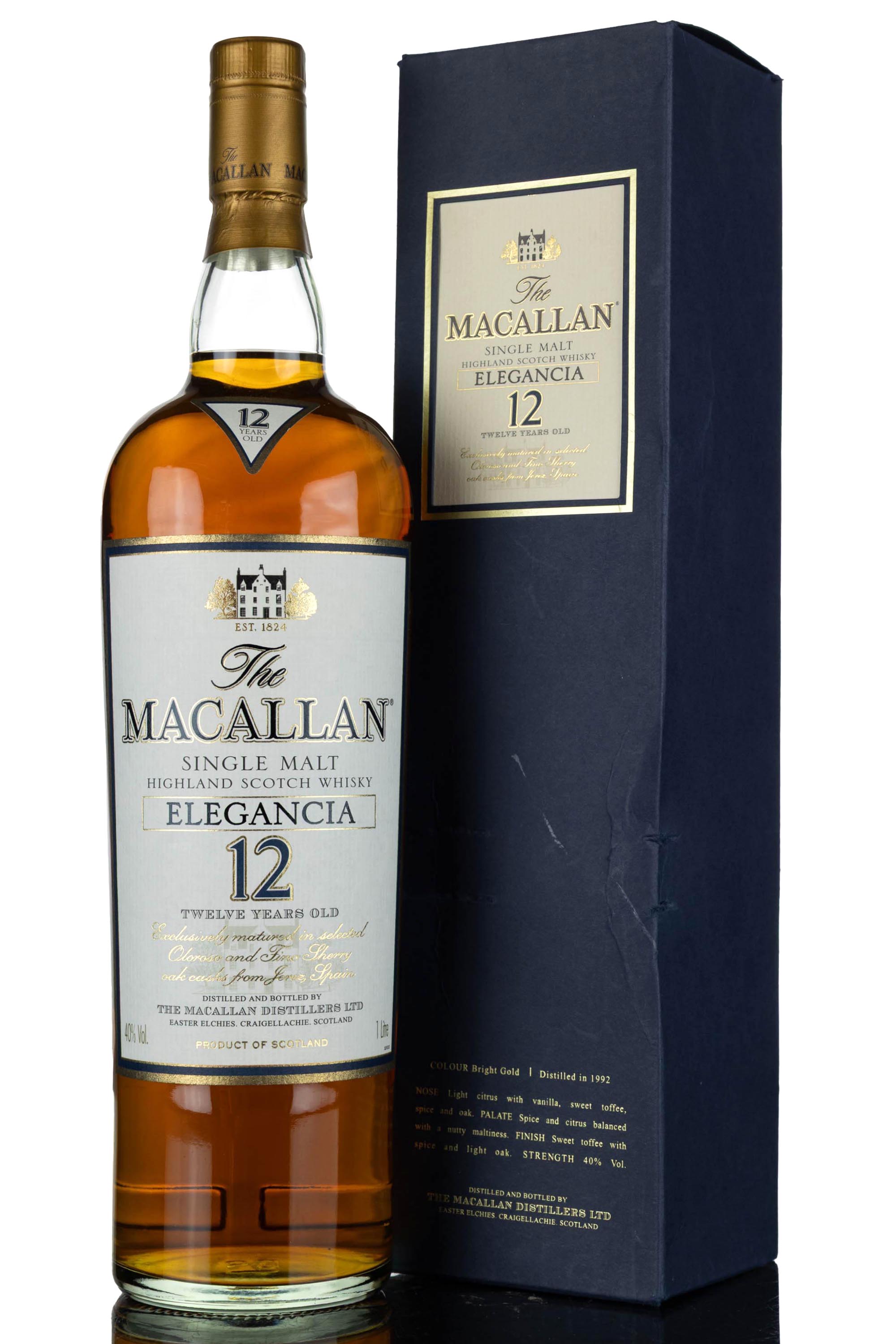 Macallan 12 Year Old - Elegancia - Mid 2000s - 1 Litre