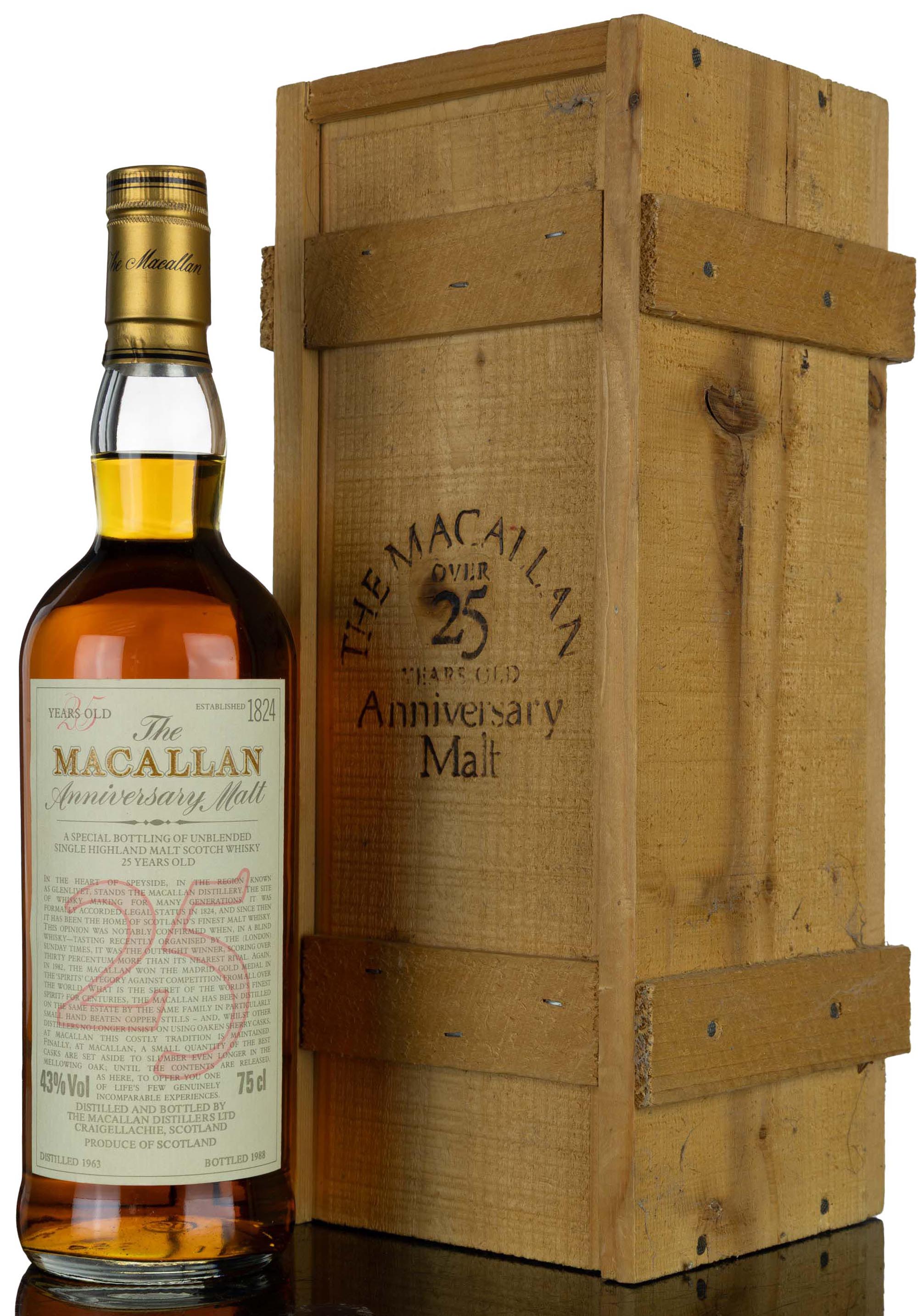 Macallan 1963-1988 - 25 Year Old Anniversary Malt