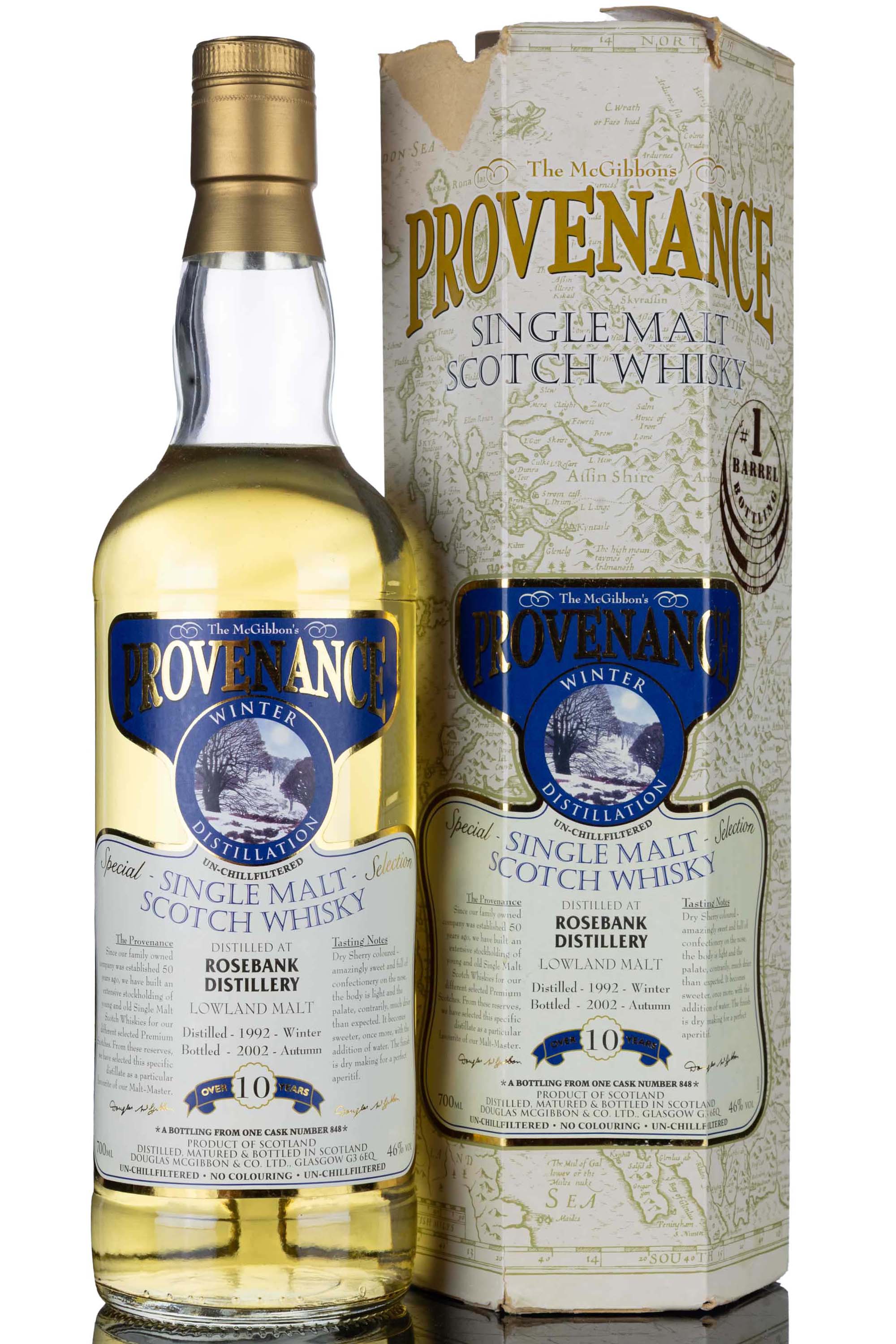 Rosebank 1992-2002 - 10 Year Old - Douglas McGibbon - Provenance - Single Cask 848