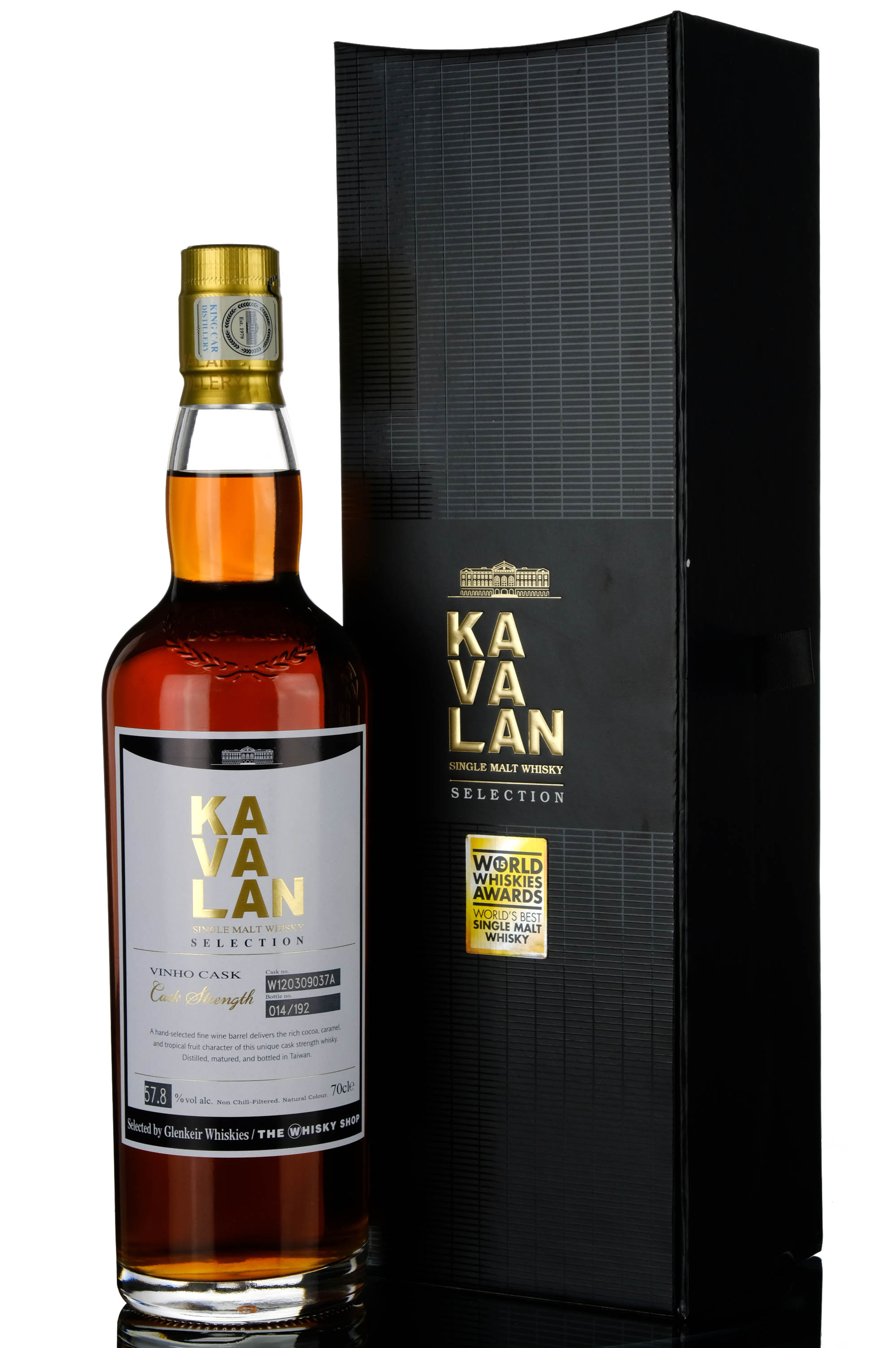 Kavalan Selection 2020, Vinho Cask, Cask #W120309037A, 2020, 57.8% whisky bottle