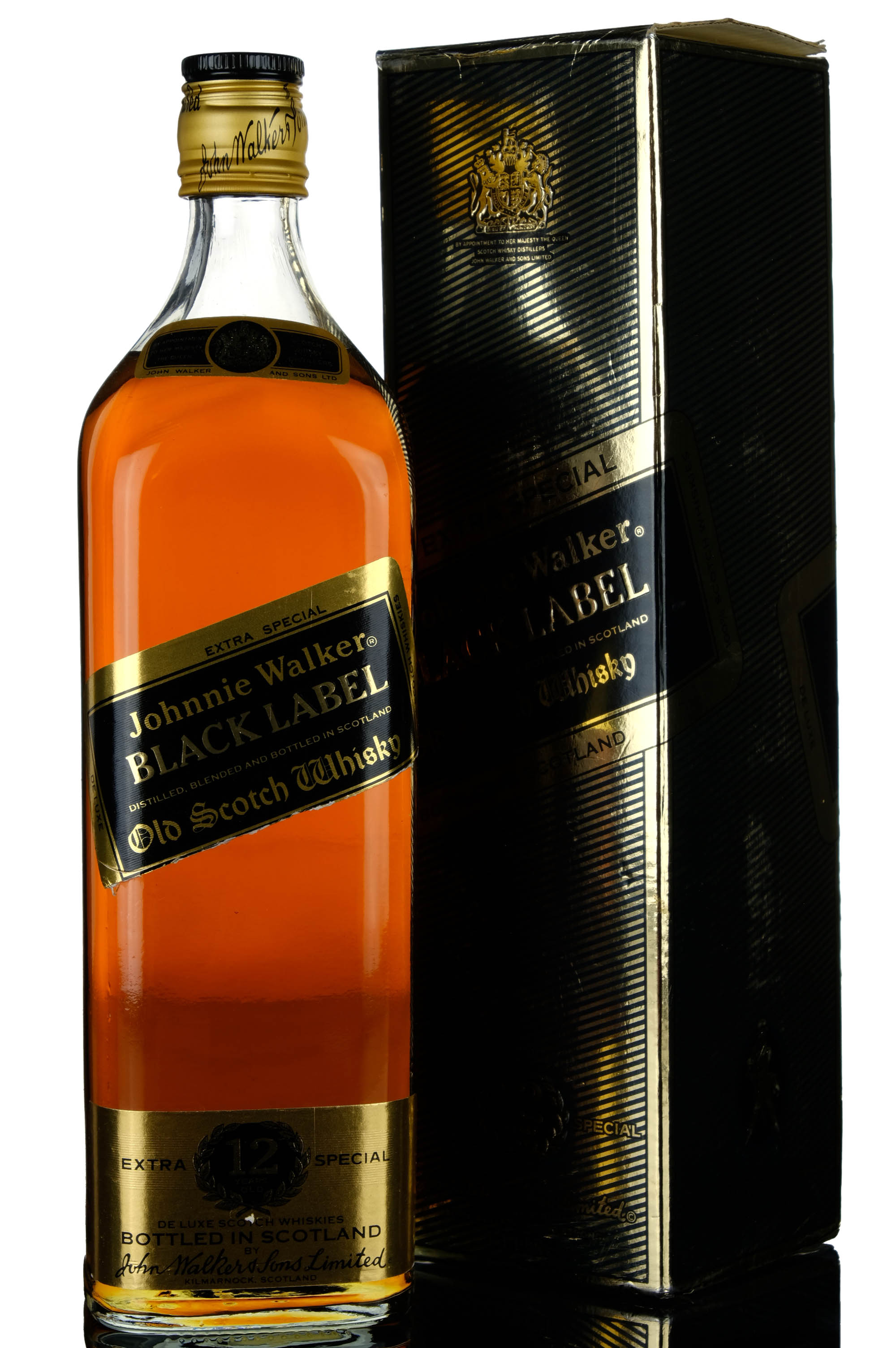 Johnnie Walker 12 Year Old - Black Label - Extra Special - 1980s - 1 Litre