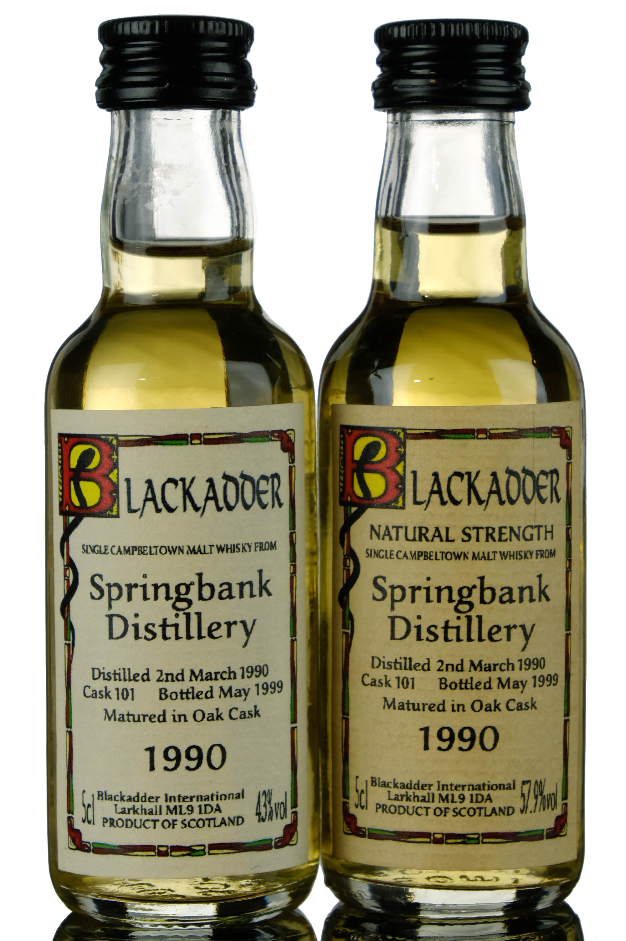 2 X Springbank Blackadder Miniatures