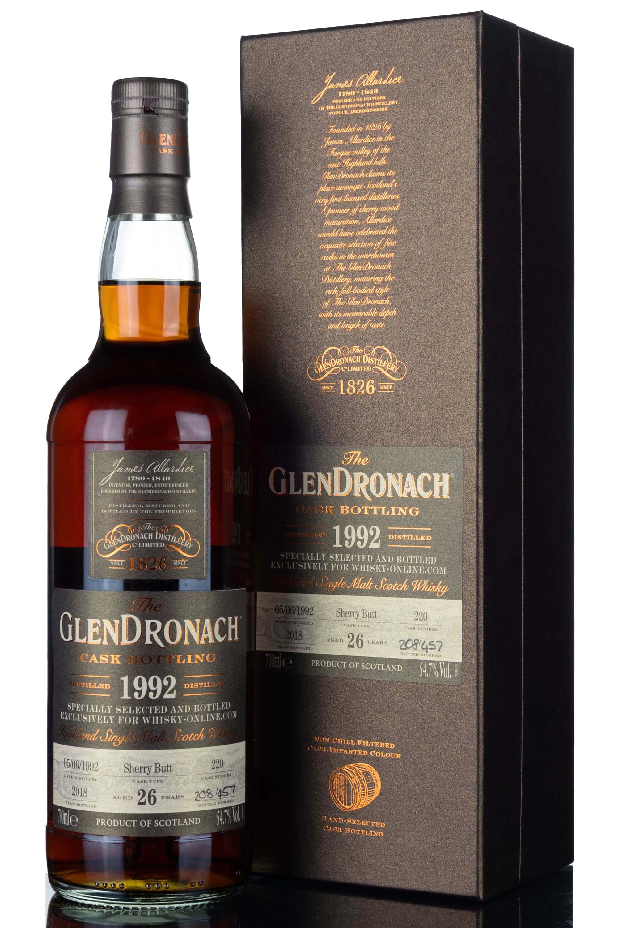 Glendronach 1992-2018 - 26 Year Old - Single Cask 220 - Whisky-Online Exclusive