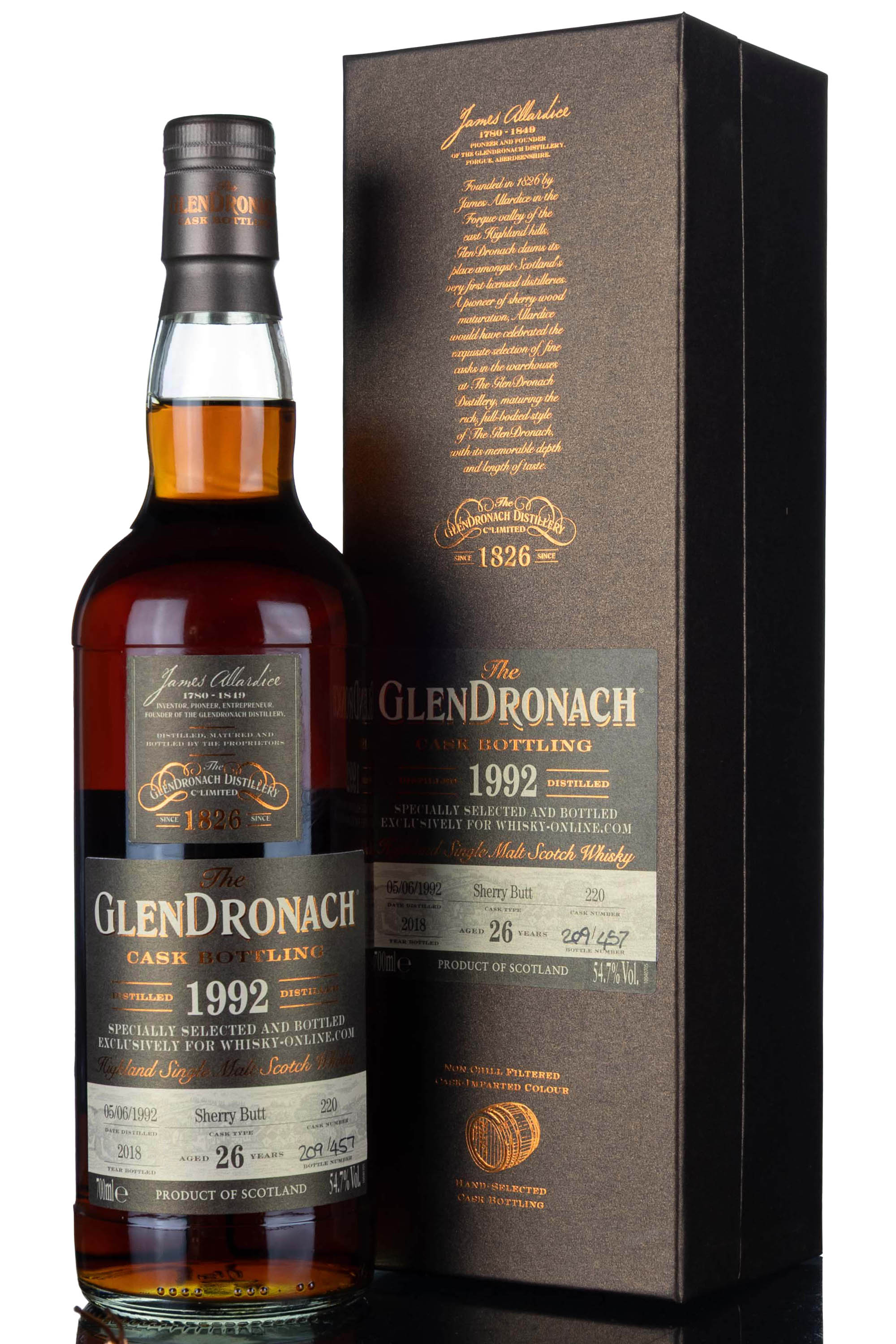 Glendronach 1992-2018 - 26 Year Old - Single Cask 220 - Whisky-Online Exclusive