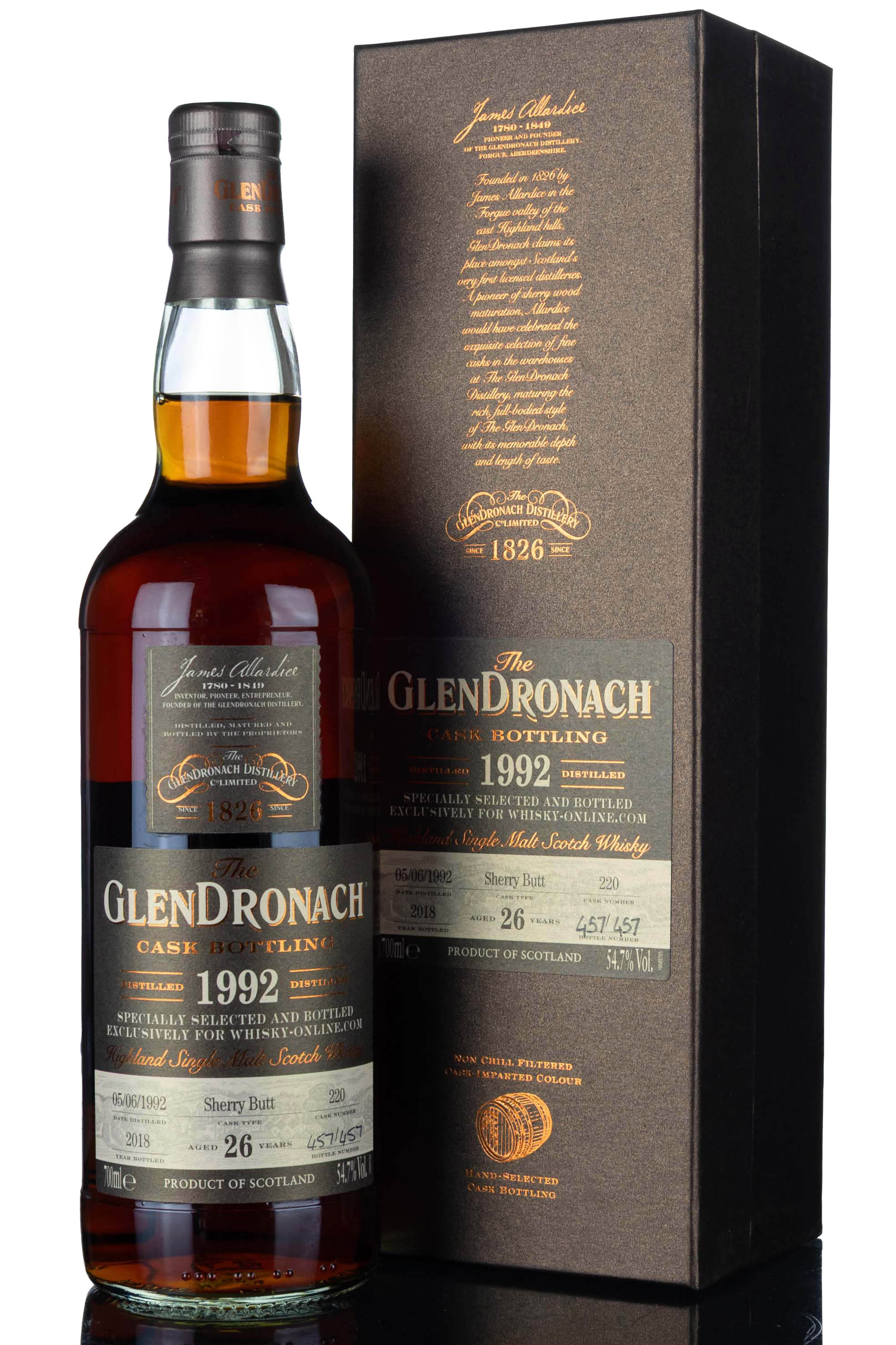 Glendronach 1992-2018 - 26 Year Old - Single Cask 220 - Whisky-Online Exclusive