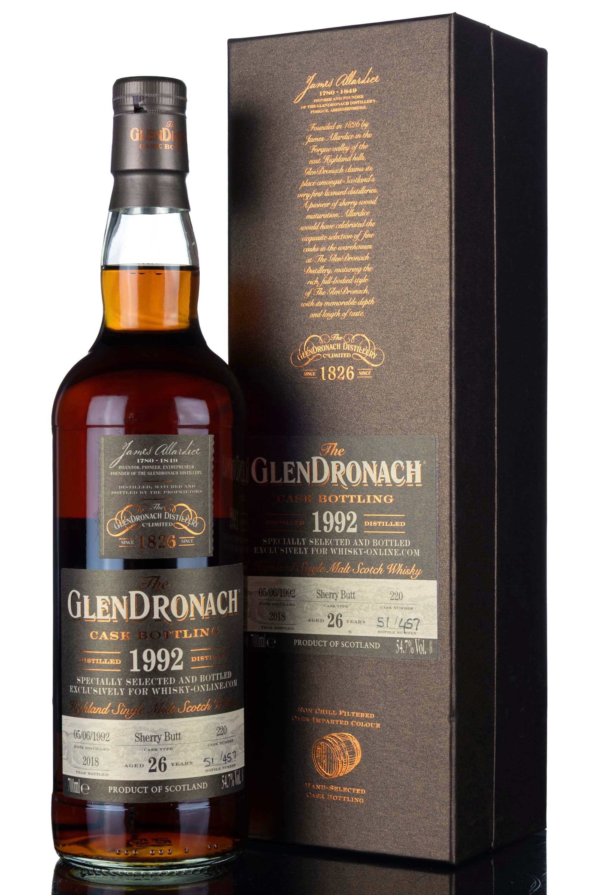 Glendronach 1992-2018 - 26 Year Old - Single Cask 220 - Whisky-Online Exclusive