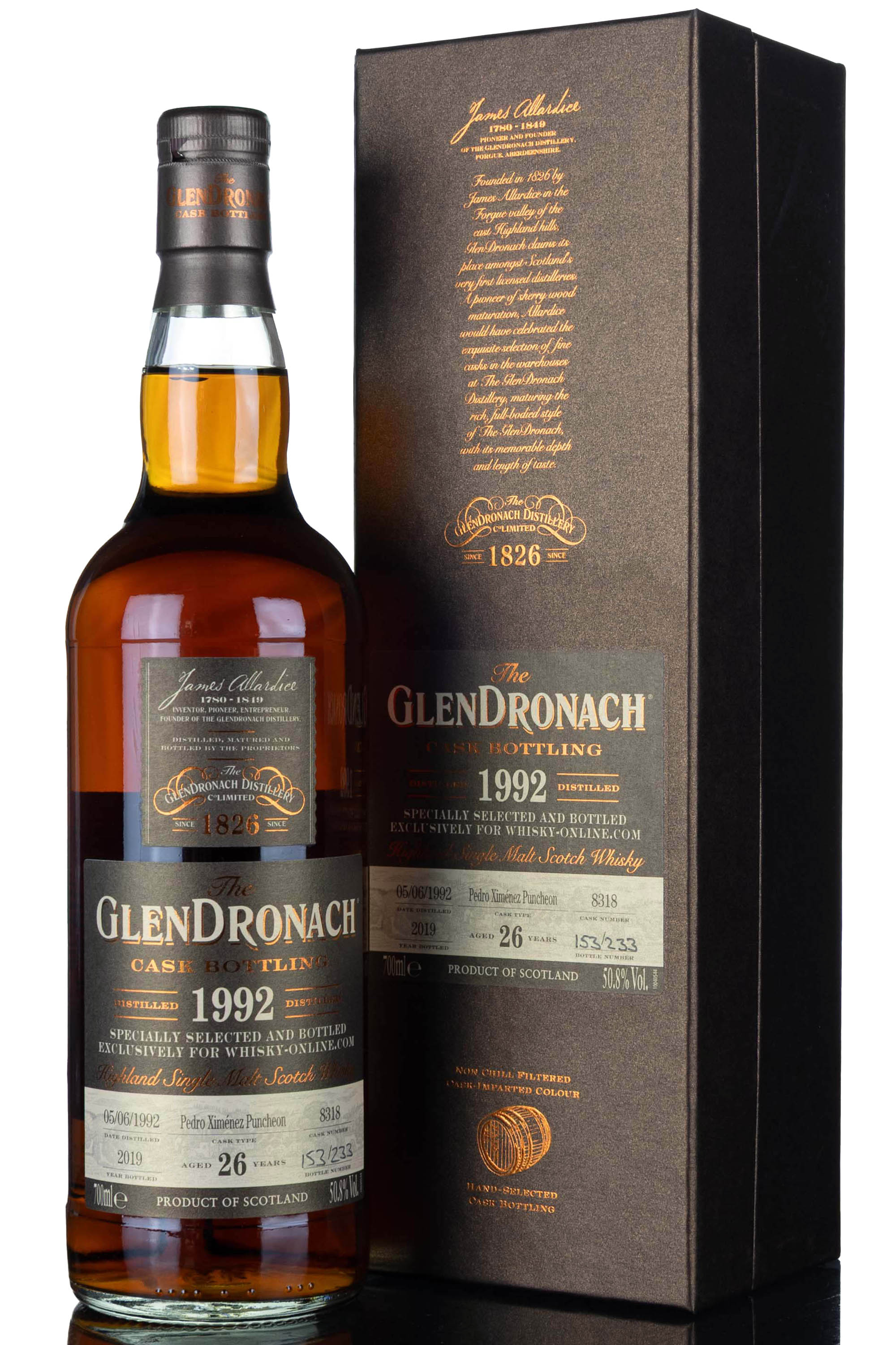 Glendronach 1992-2019 - 26 Year Old - Single Cask 8318 - Whisky-Online Exclusive
