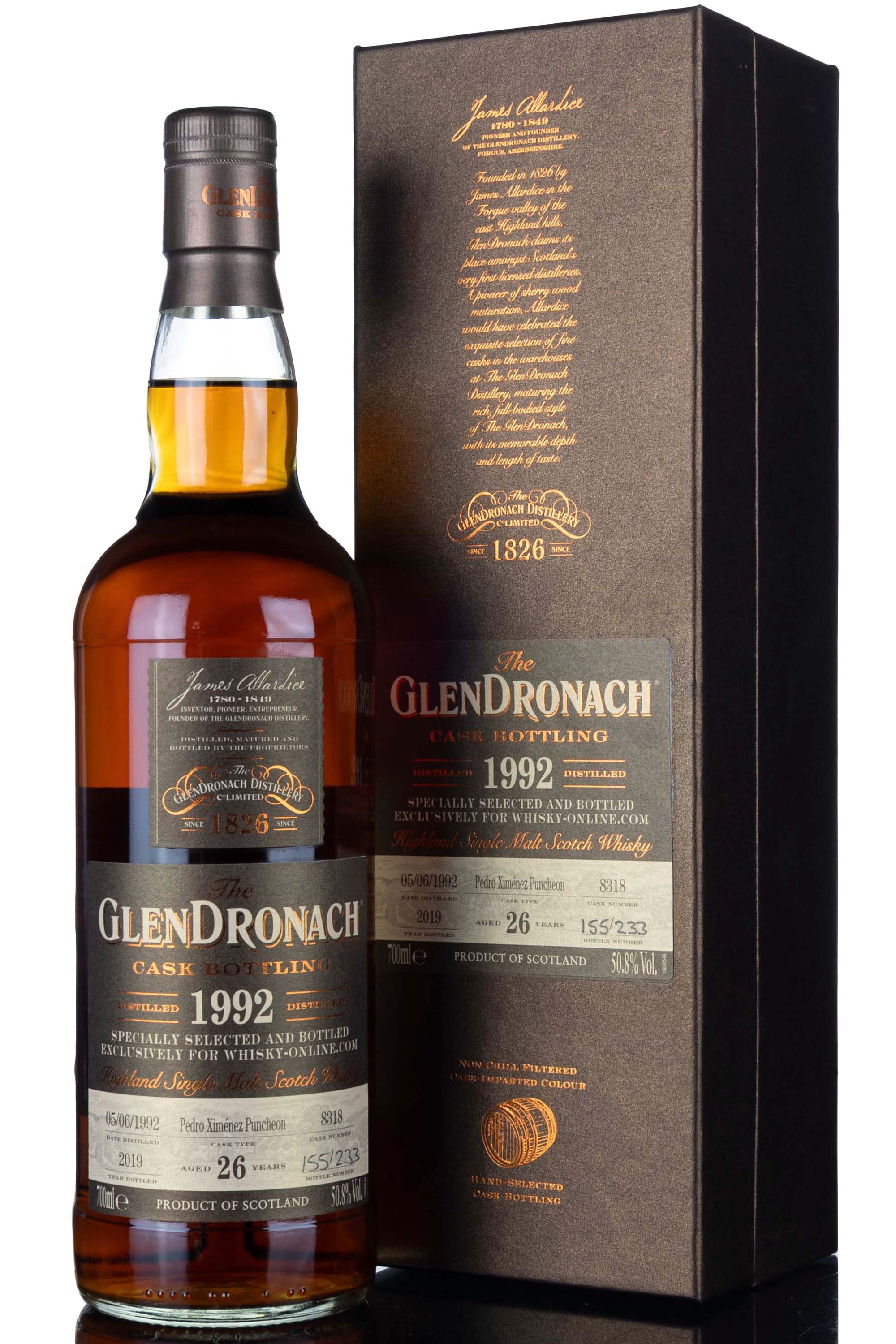 Glendronach 1992-2019 - 26 Year Old - Single Cask 8318 - Whisky-Online Exclusive