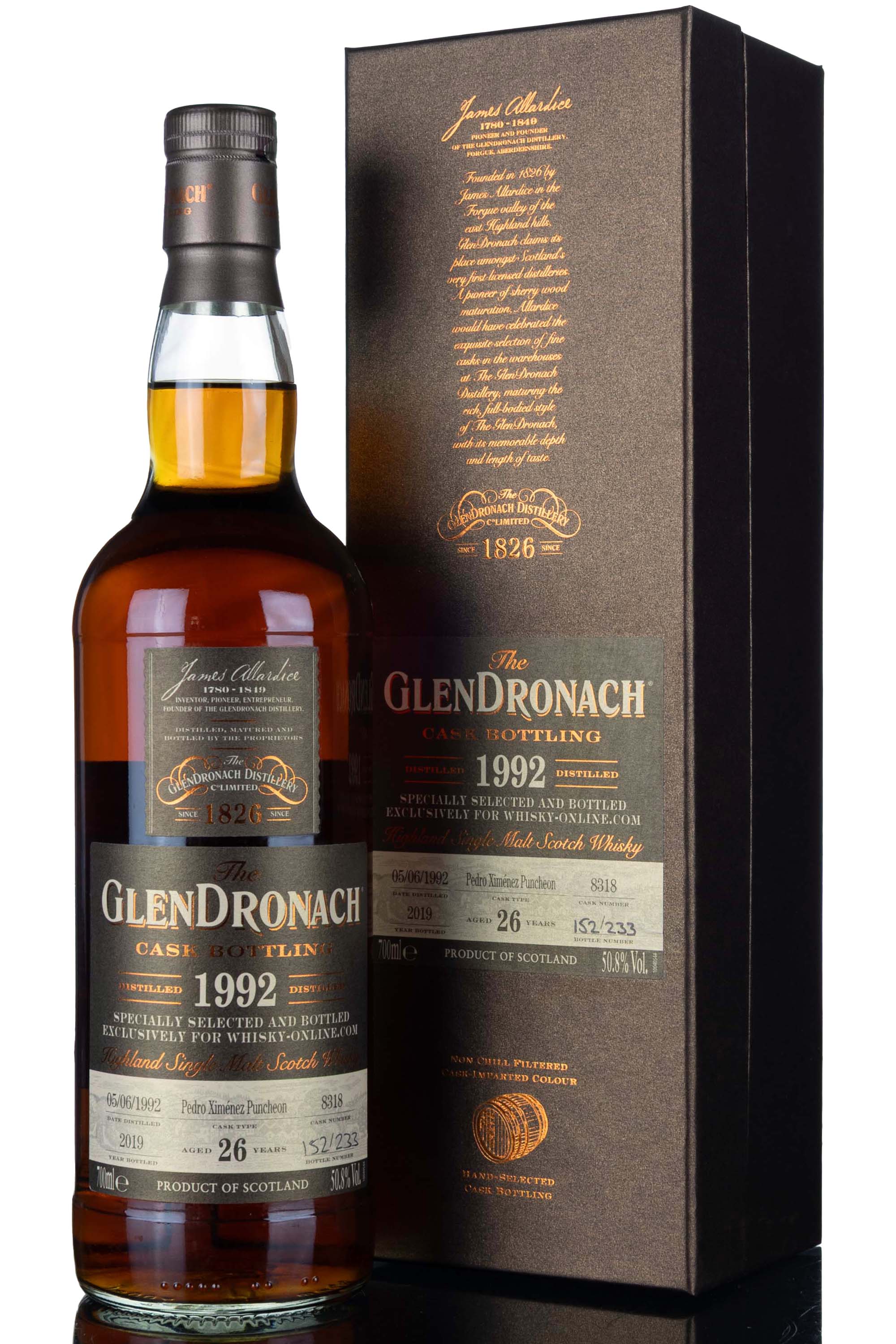 Glendronach 1992-2019 - 26 Year Old - Single Cask 8318 - Whisky-Online Exclusive