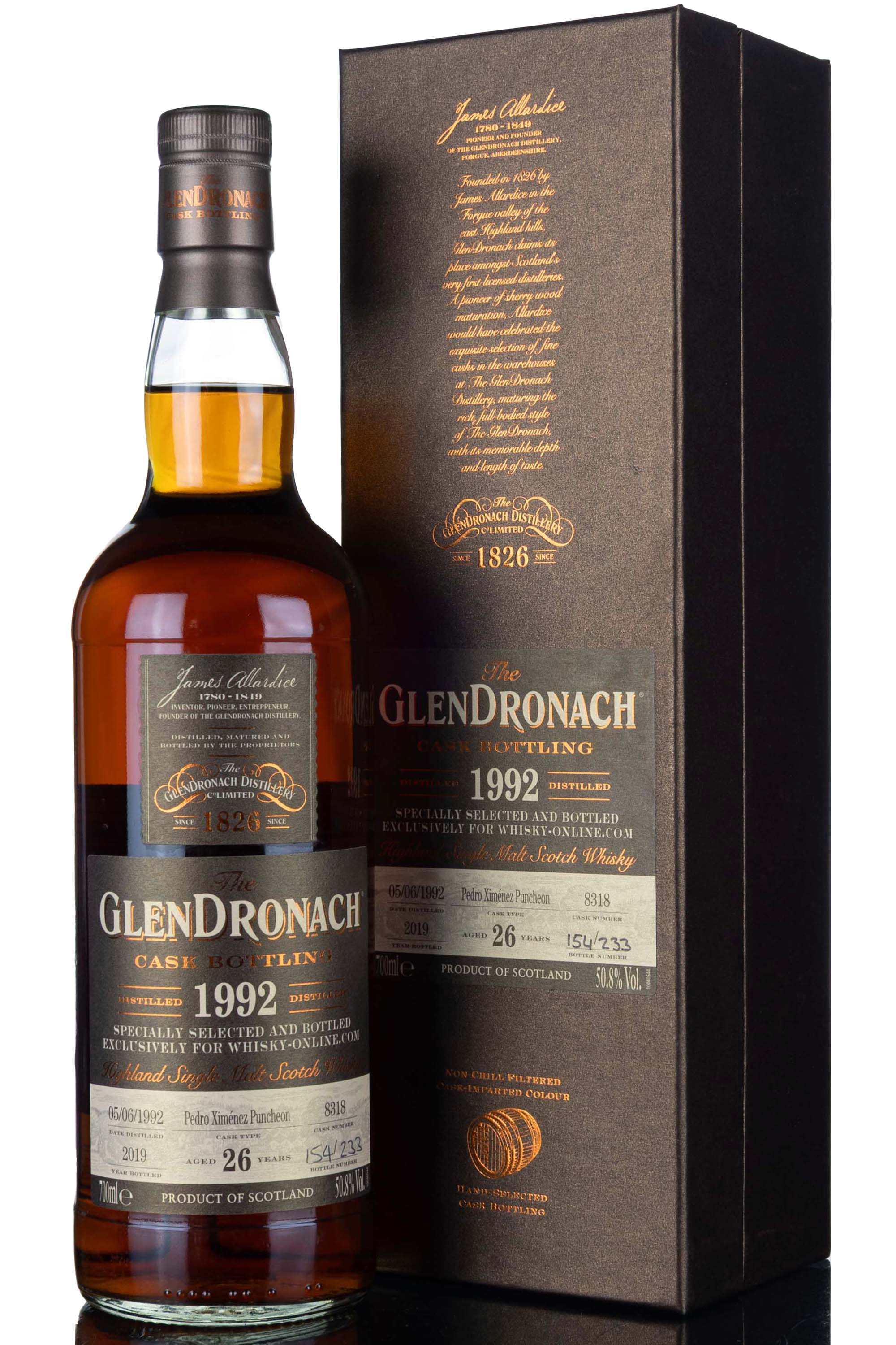 Glendronach 1992-2019 - 26 Year Old - Single Cask 8318 - Whisky-Online Exclusive