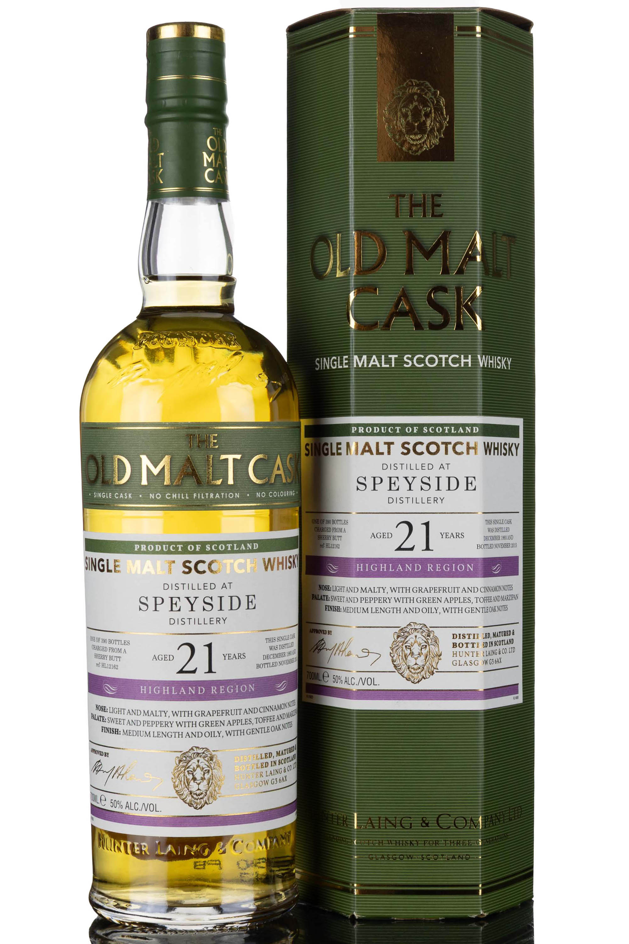 Speyside 1993-2015 - 21 Year Old - Hunter Laing - Old Malt Cask - Single Cask 12162